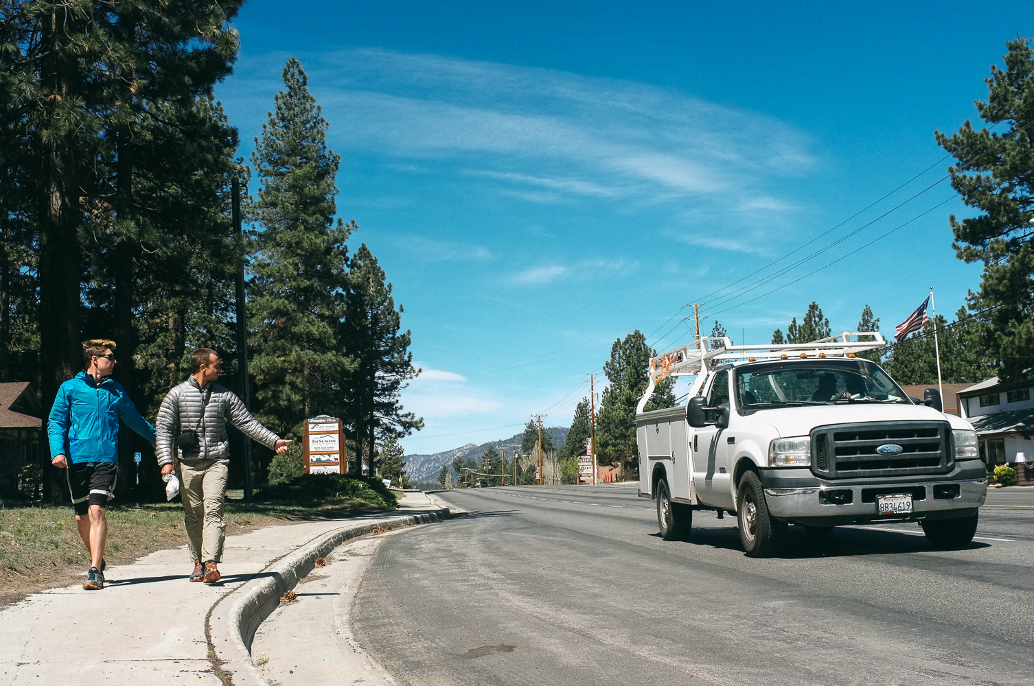 Myself and Half'n'Half trying to walk and hitch a ride in Big Bear City, CA