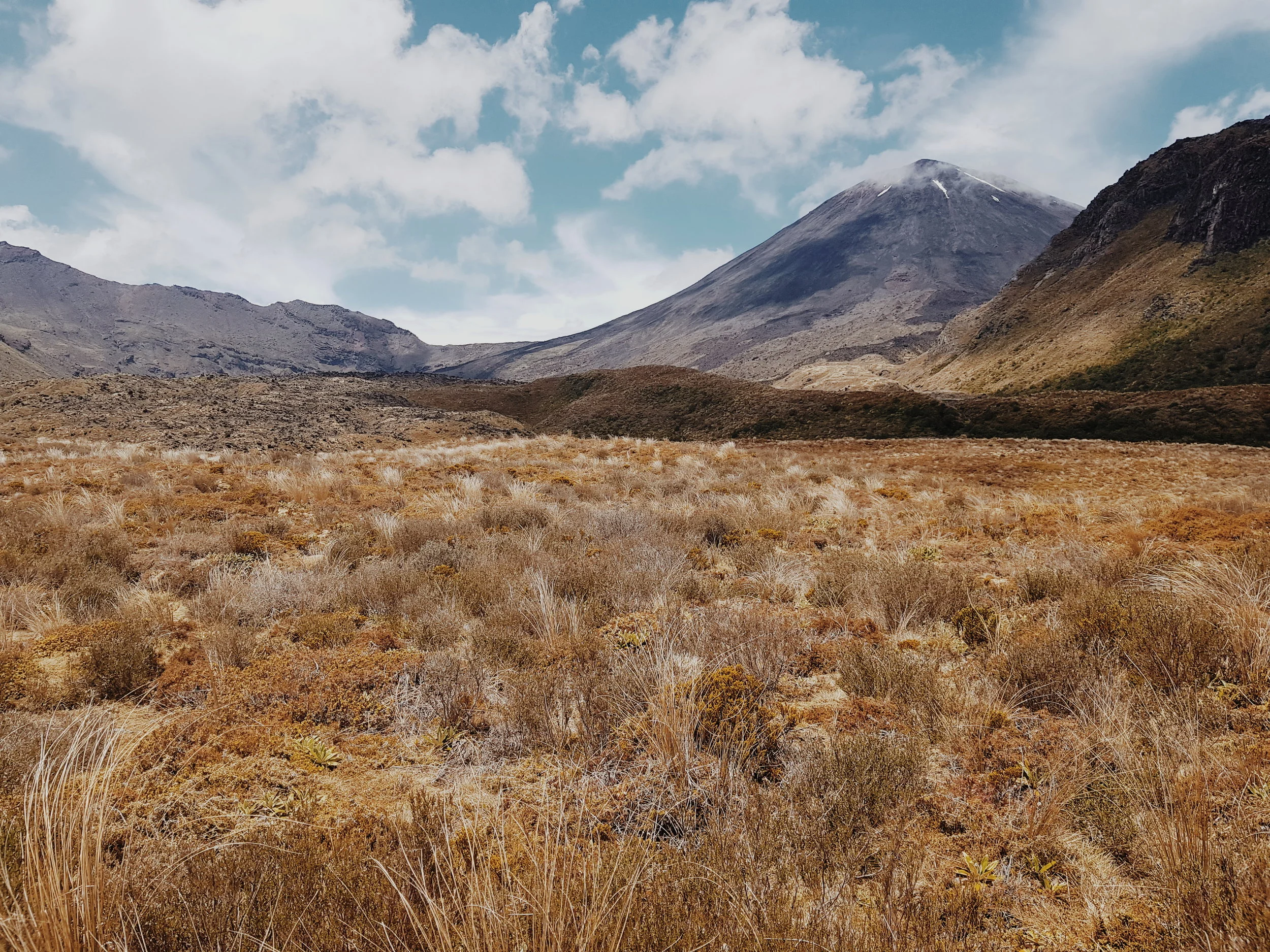 One last look back at Ngaruhoe as we descend off its flanks. photo/ Jonathan
