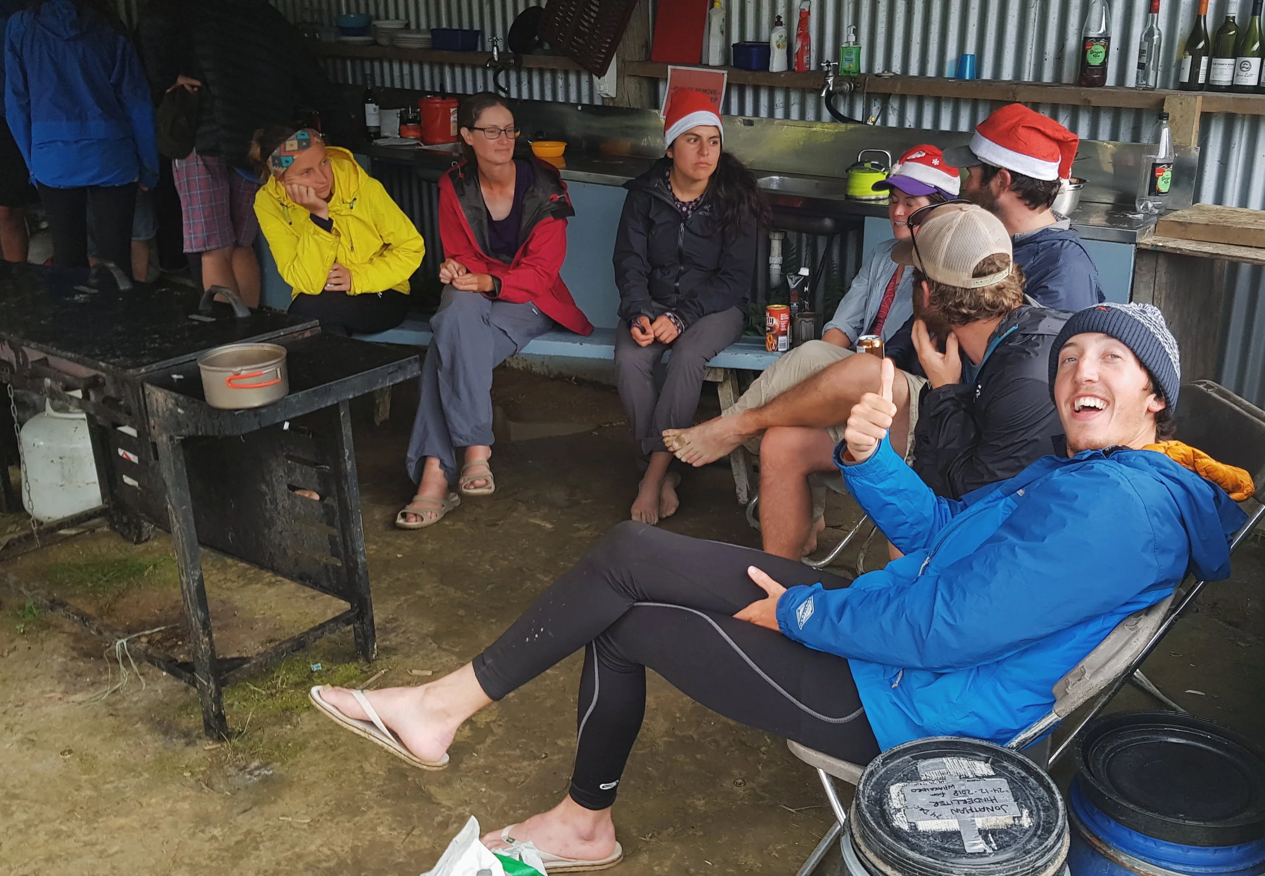 Charlie looking extremely festive with a bunch of other beautiful hiker trash photo/ Jonathan