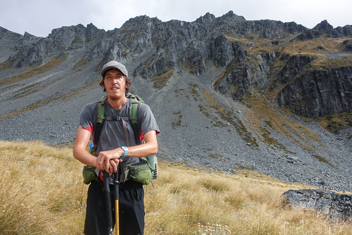 Charlie takes in the view on the climp to Martha saddle. photo/ Jonathan 