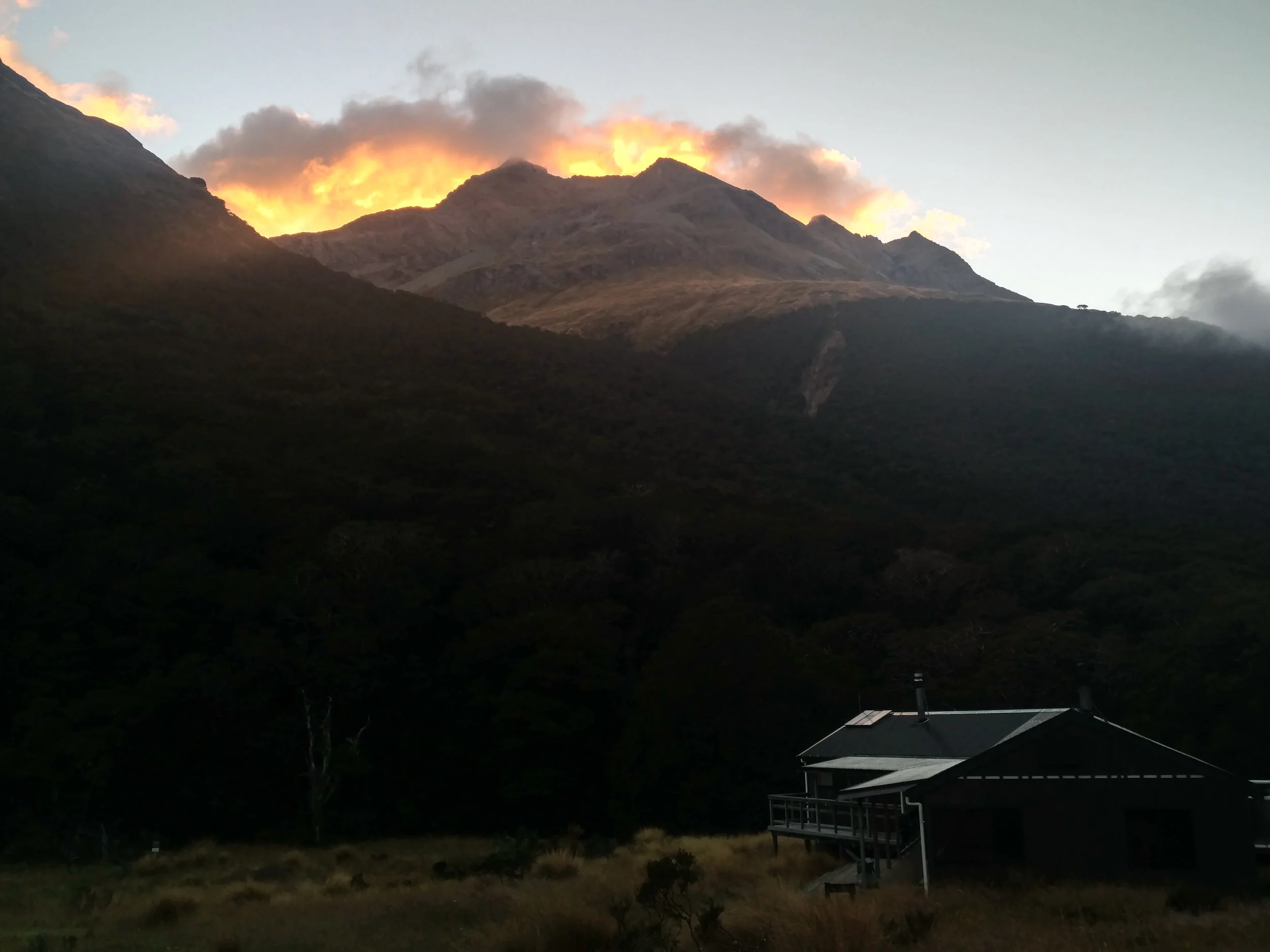 McKellar hut was a welcome sight as dusk approached. photo/ Molly