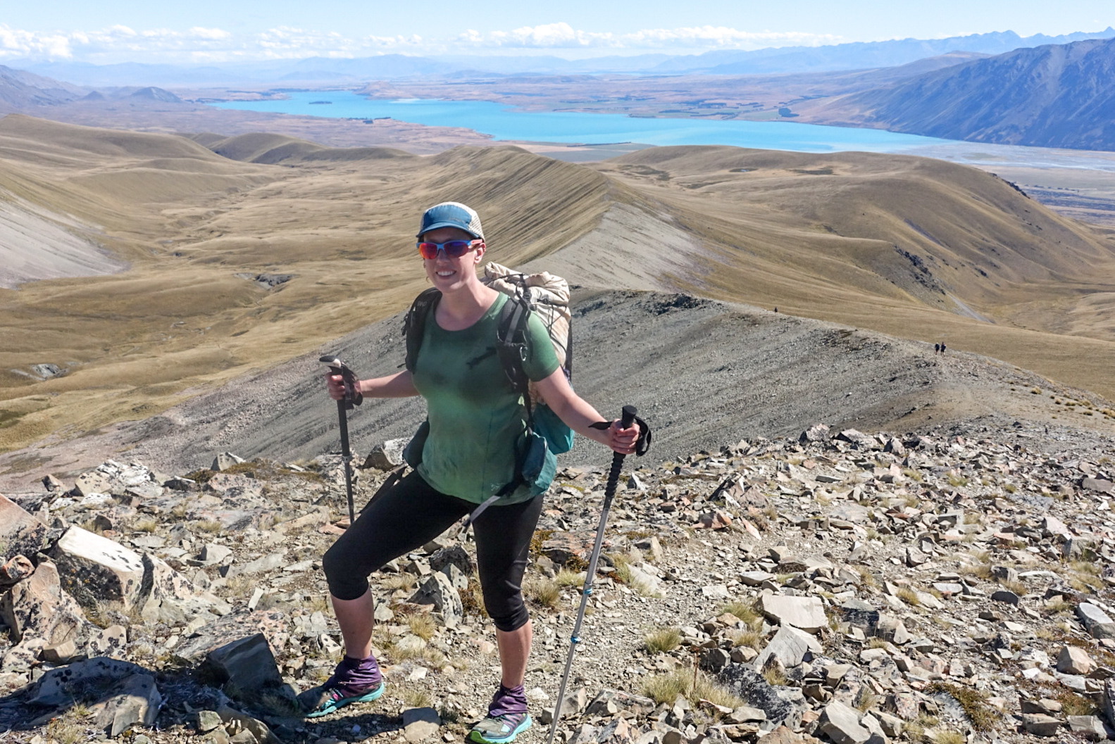 The incredible view from the ridge adjacent to Stag Saddle. Not only did we get to walk down the glorious trail along this ridge, the view of Lake Tekapo stretched out below us certainly added to the scene. photo/ Jonathan