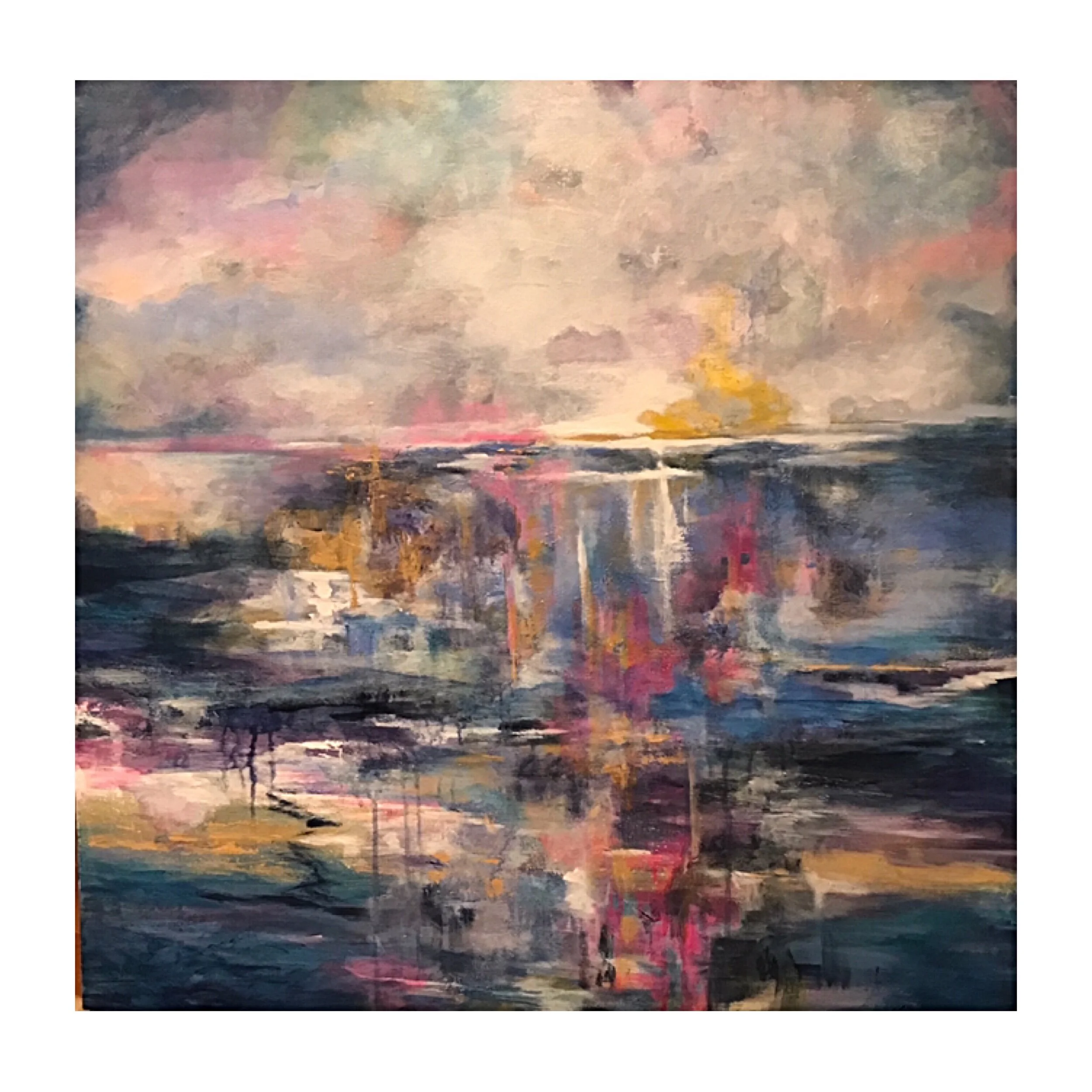 36x36 acrylic on canvas with gold metallic accents 