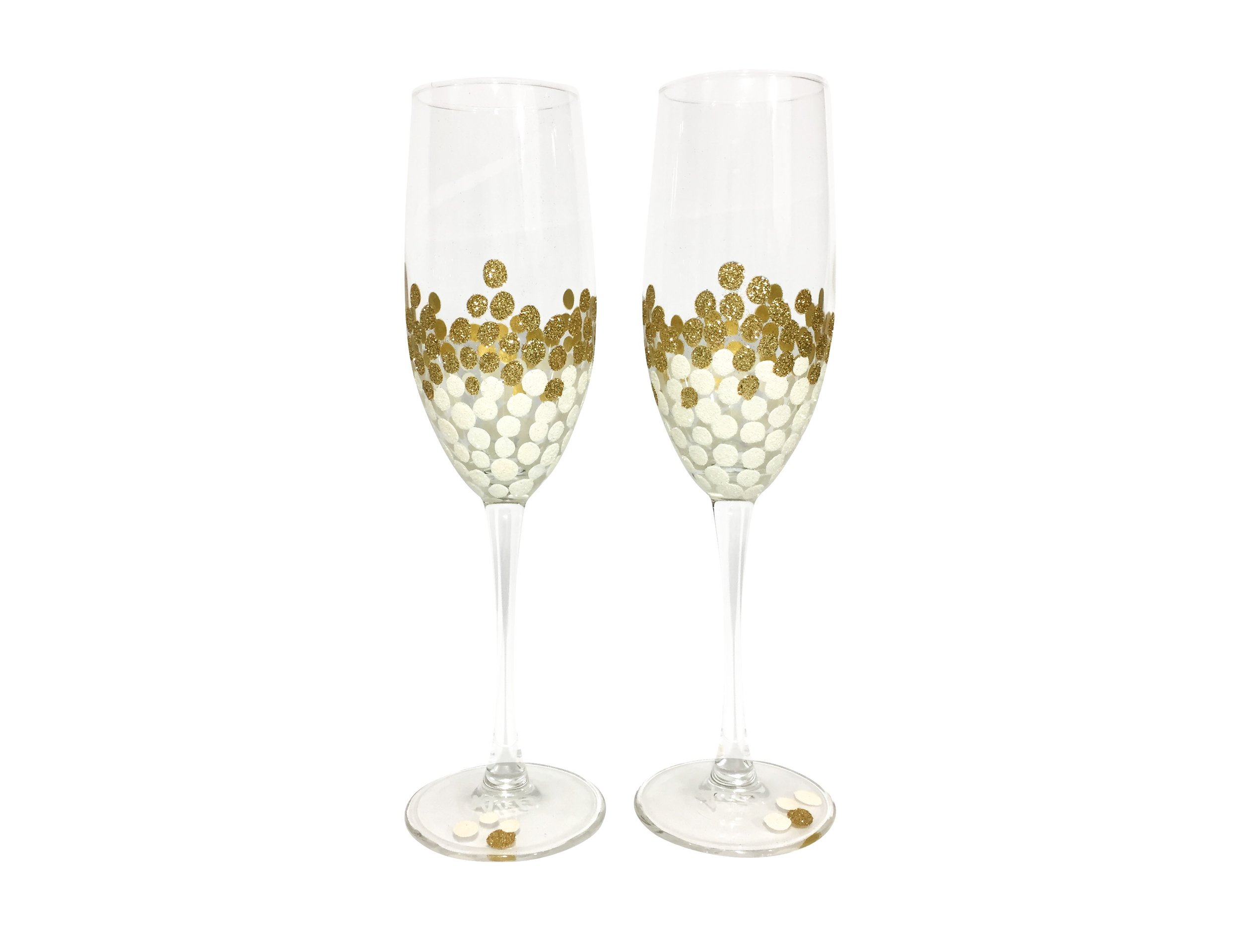 Hand Blown Wine Glasses - Golden Celebration Awaits