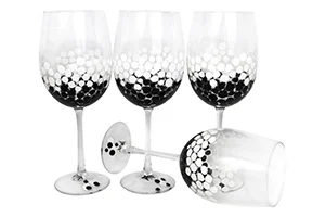 black and white classy glasses hand painted glassware black and white wine glasses 300pix.jpg