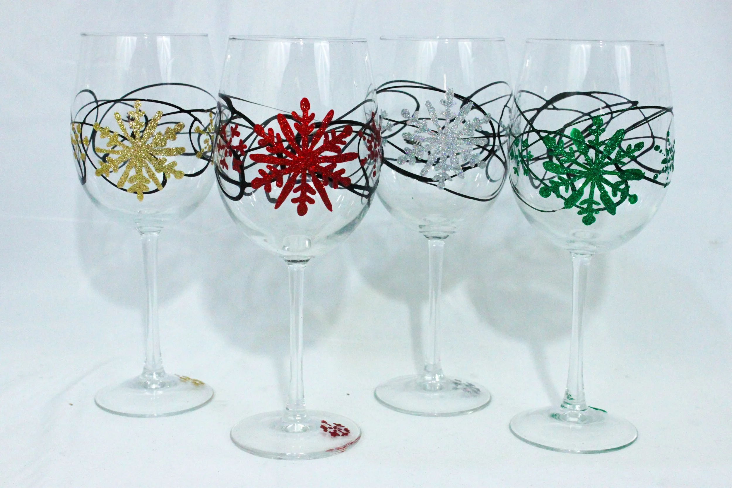 snowflake wine glasses snowflake glassware wintry glasses.jpg