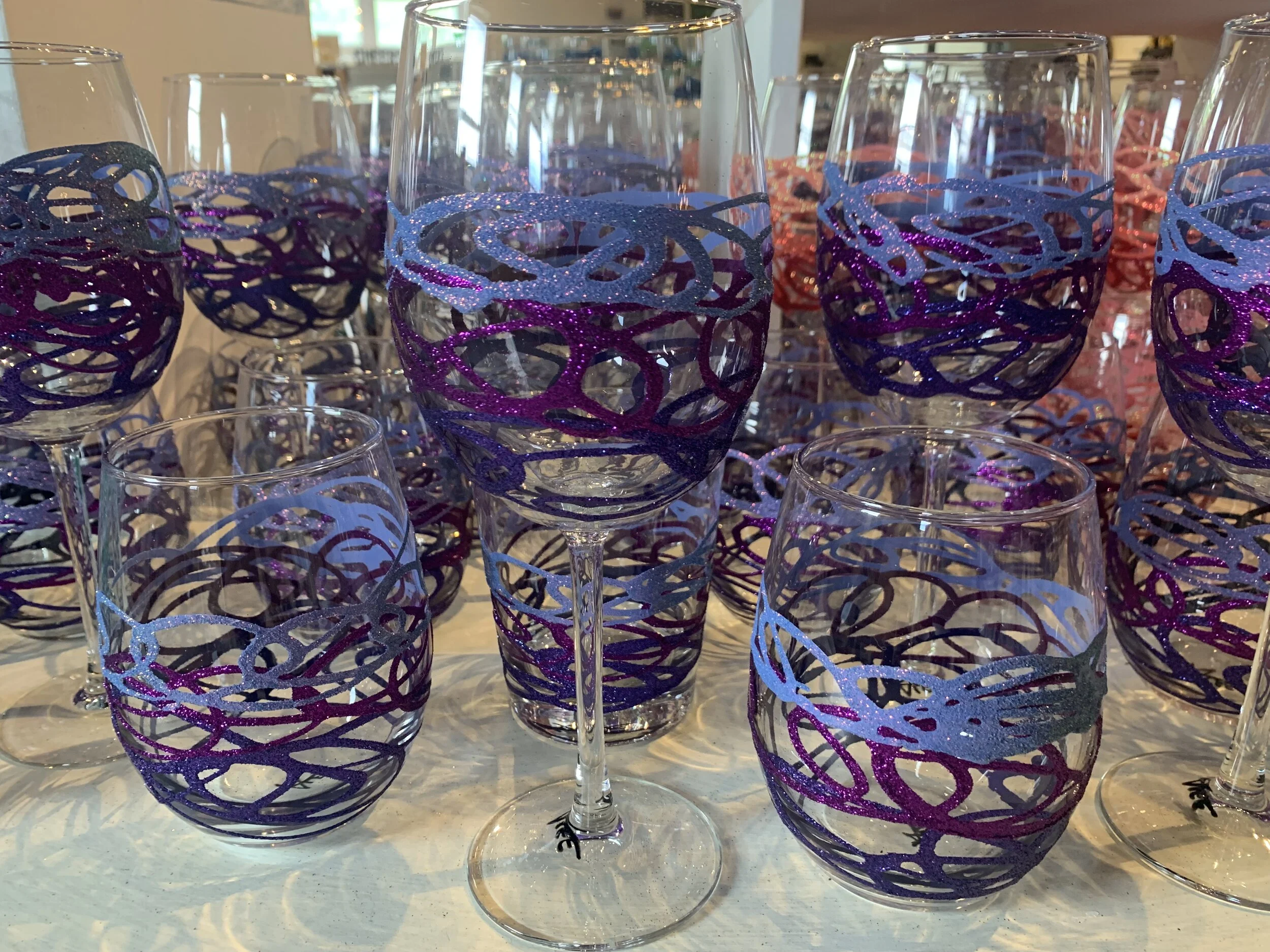 Grape Glittery Swirls