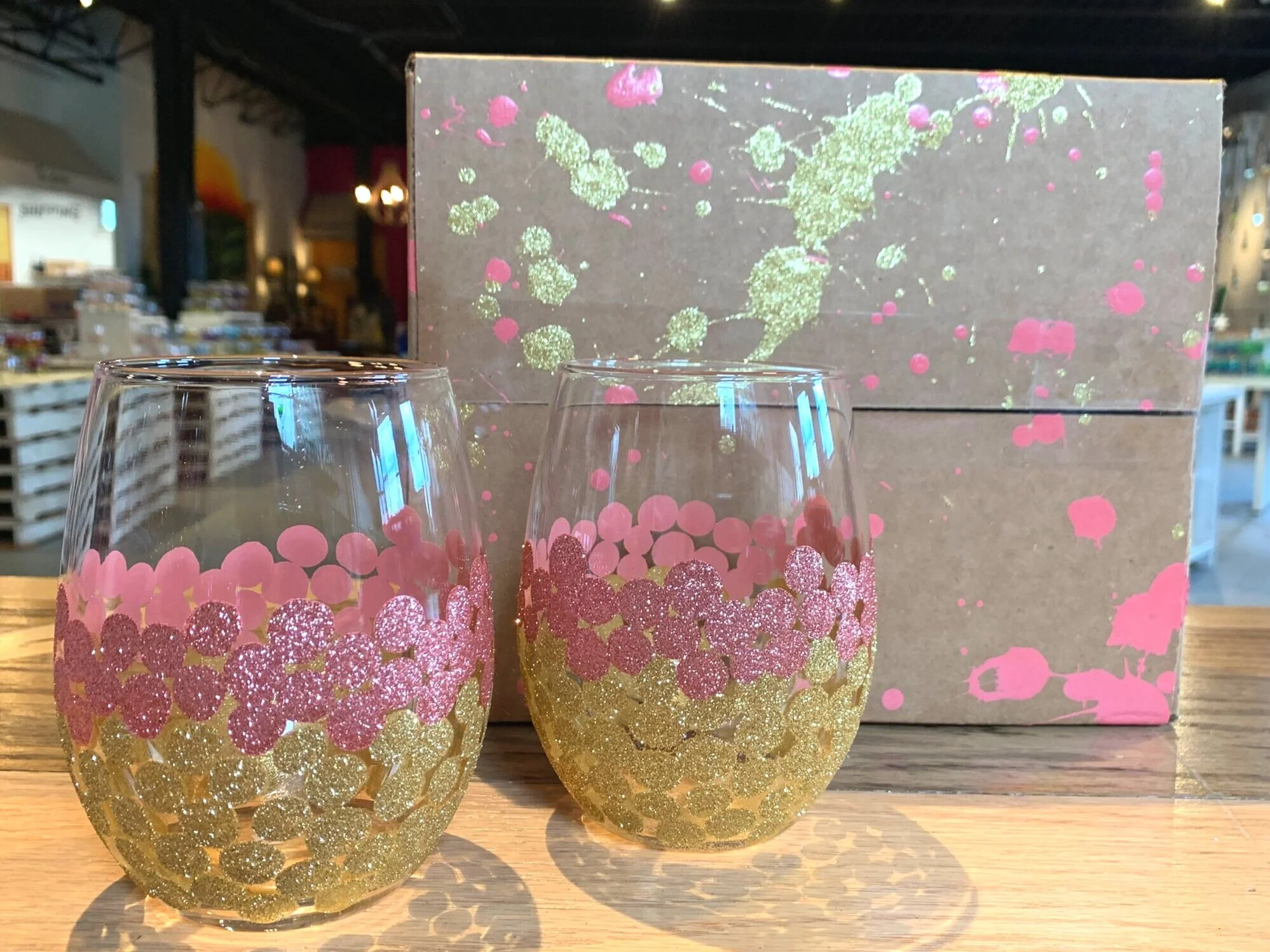 Rosé Gold Glittery Dots