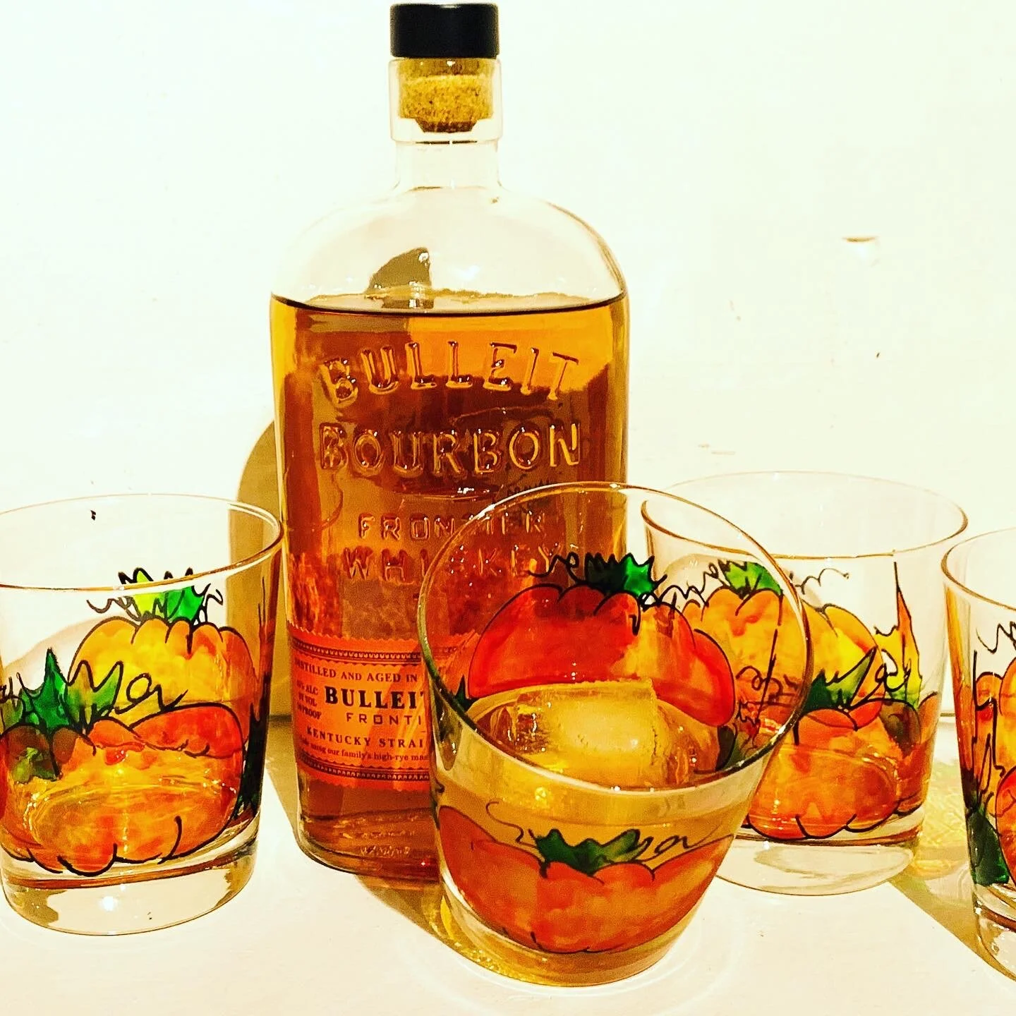 Harvest Pumpkin Whiskey glasses 