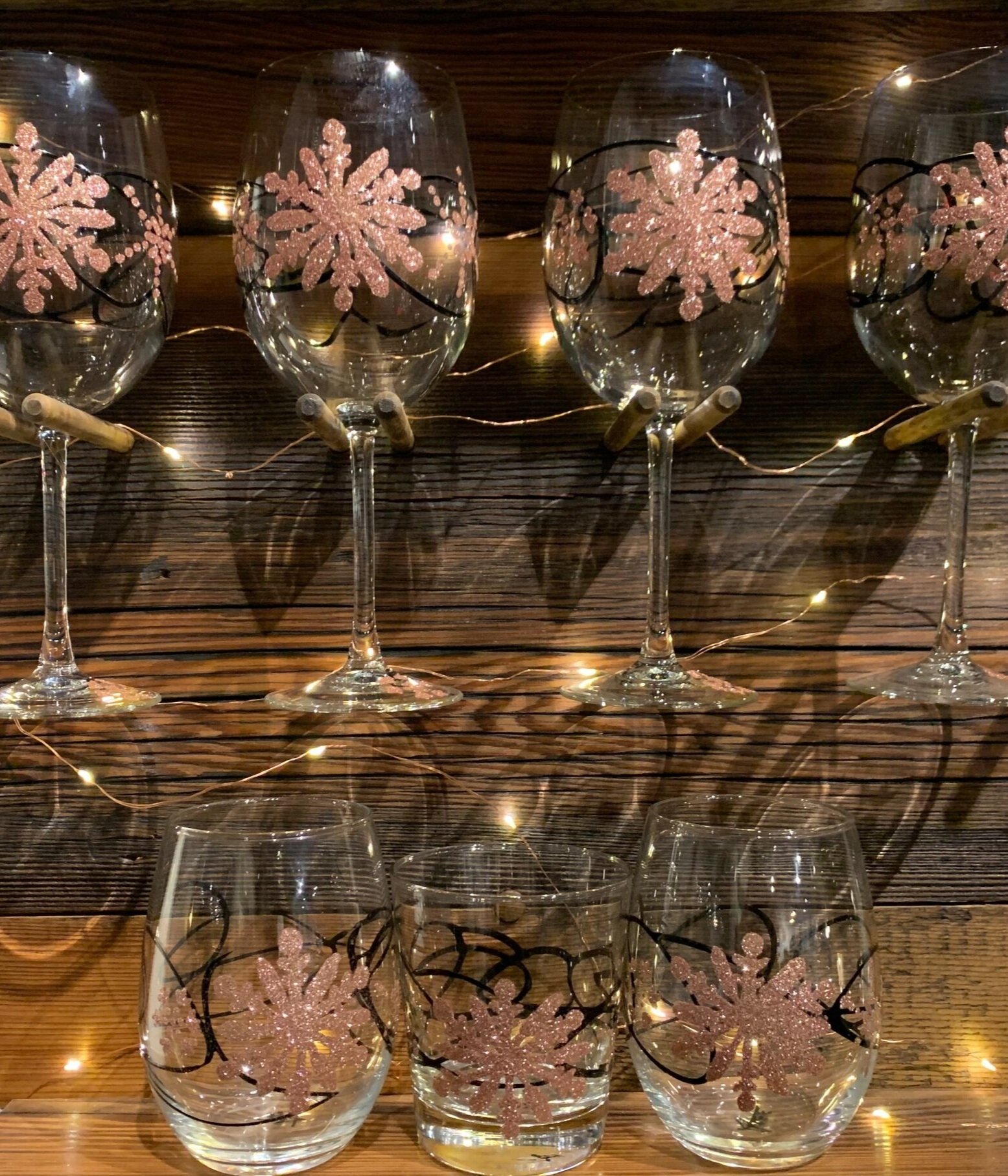 Rose Gold Snowflakes