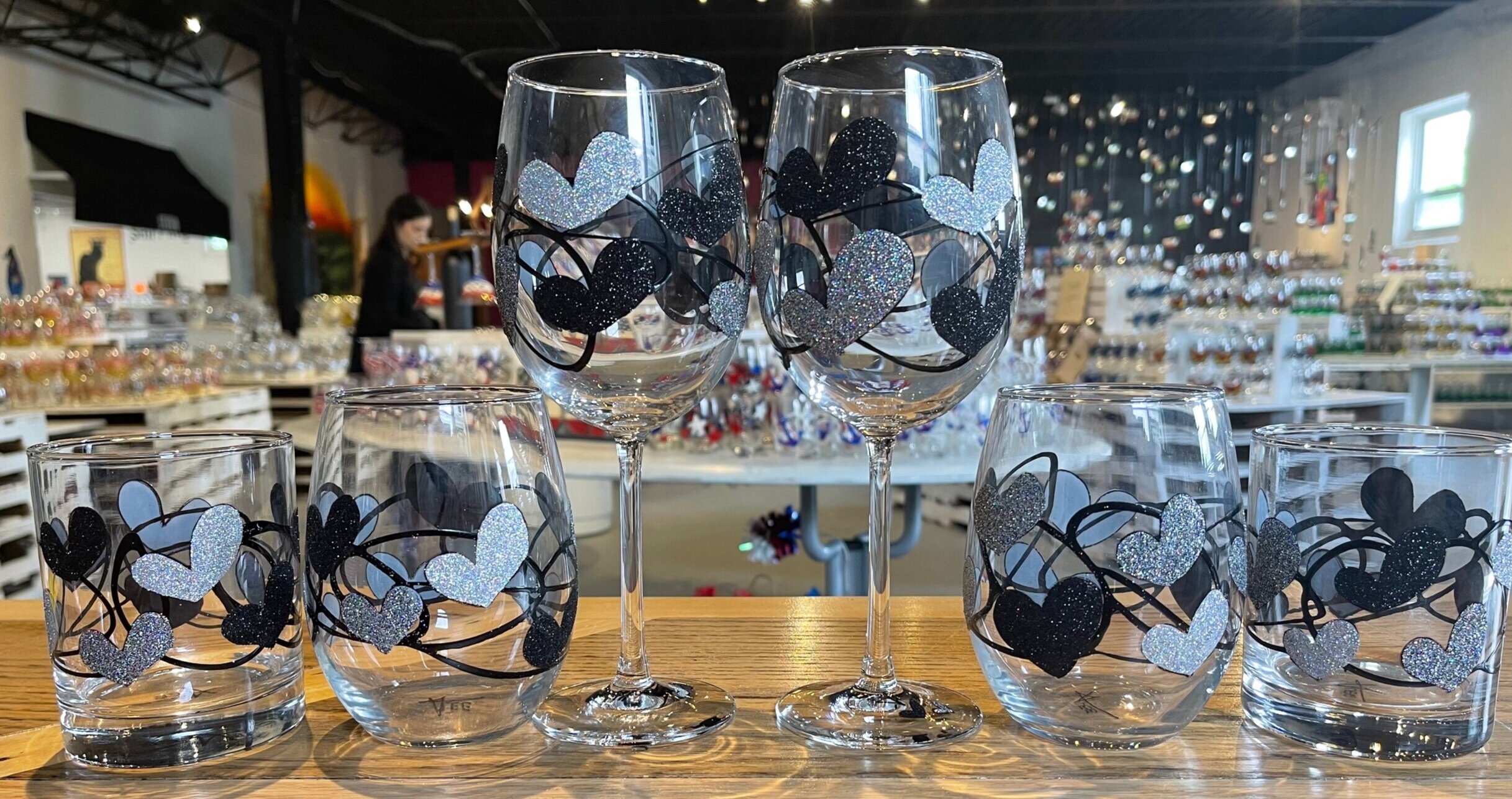 Midnight Glittery Hearts