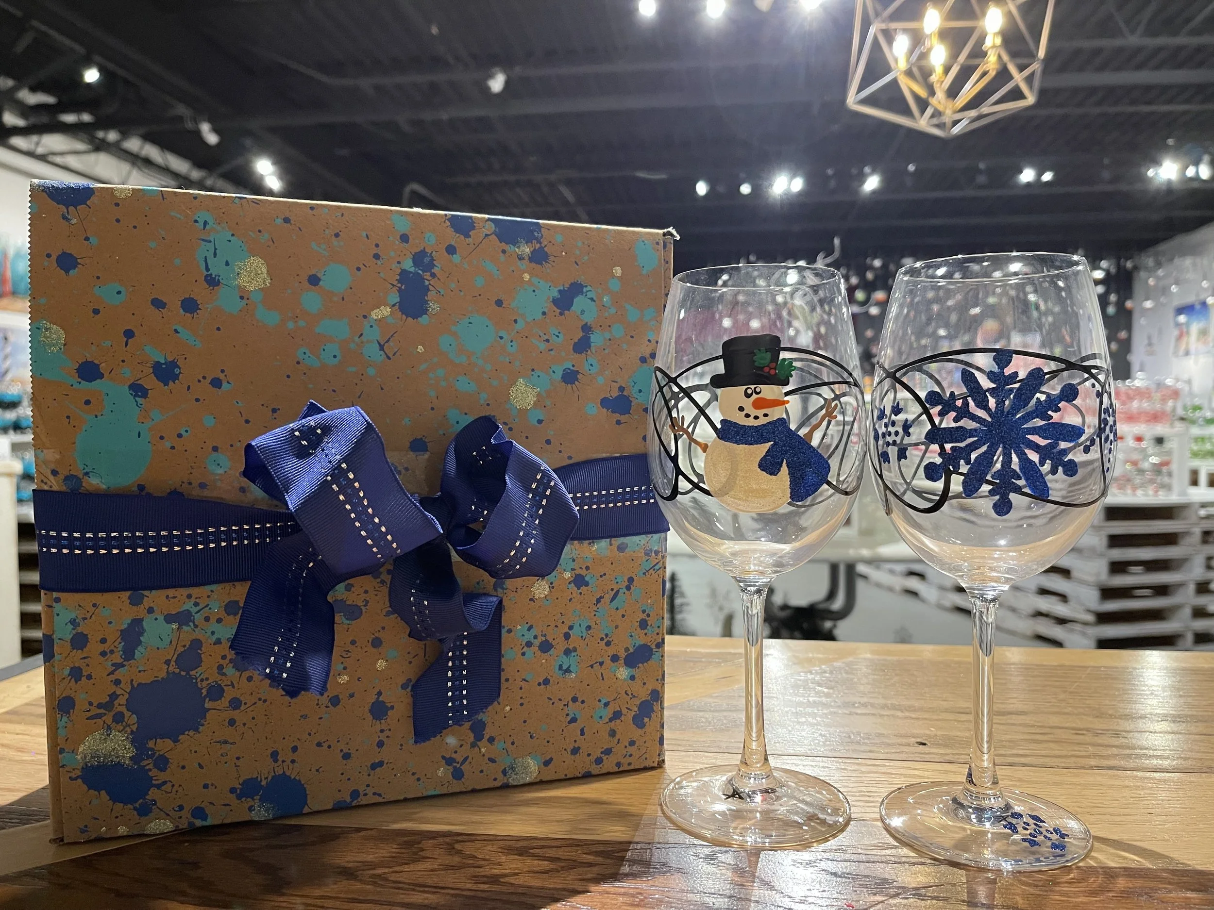 Royal Blue Snowman and Snowflake 2 set