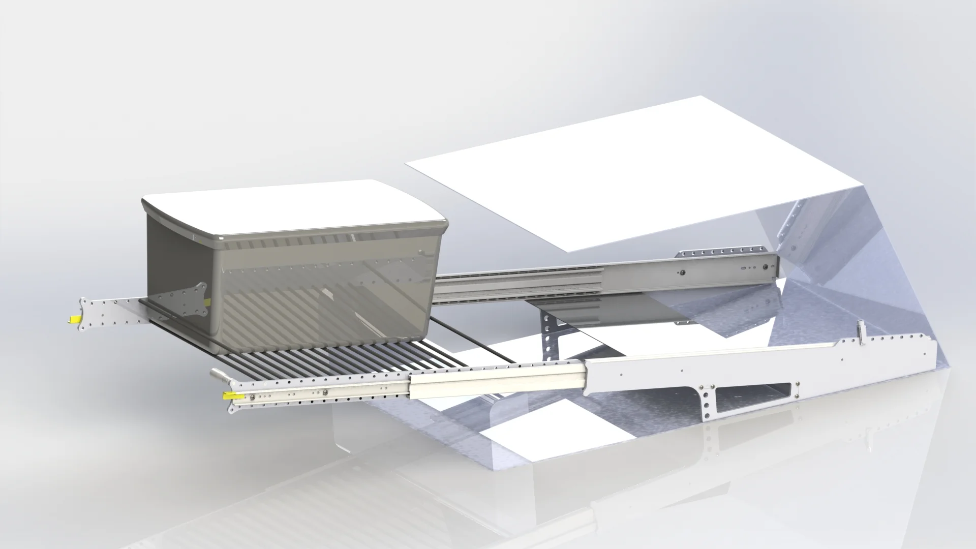 36in Ball bearing slide out drawer for 2013 Ford Fusion. &nbsp;Designed to optimize space and usage for traveling nurse who must carry supplies to a patient's home in an organized and sanitary fashion. 