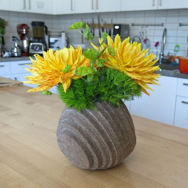 Layered Felt Vase