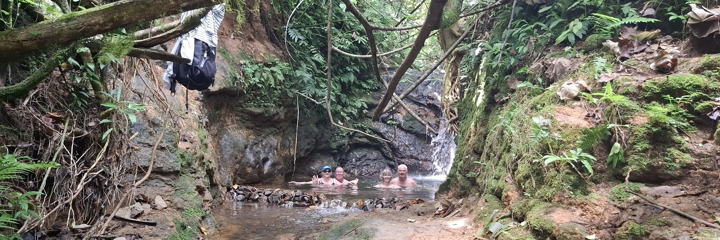 Cooling off in the 'Secret Waterhole'. Explore Tour.
