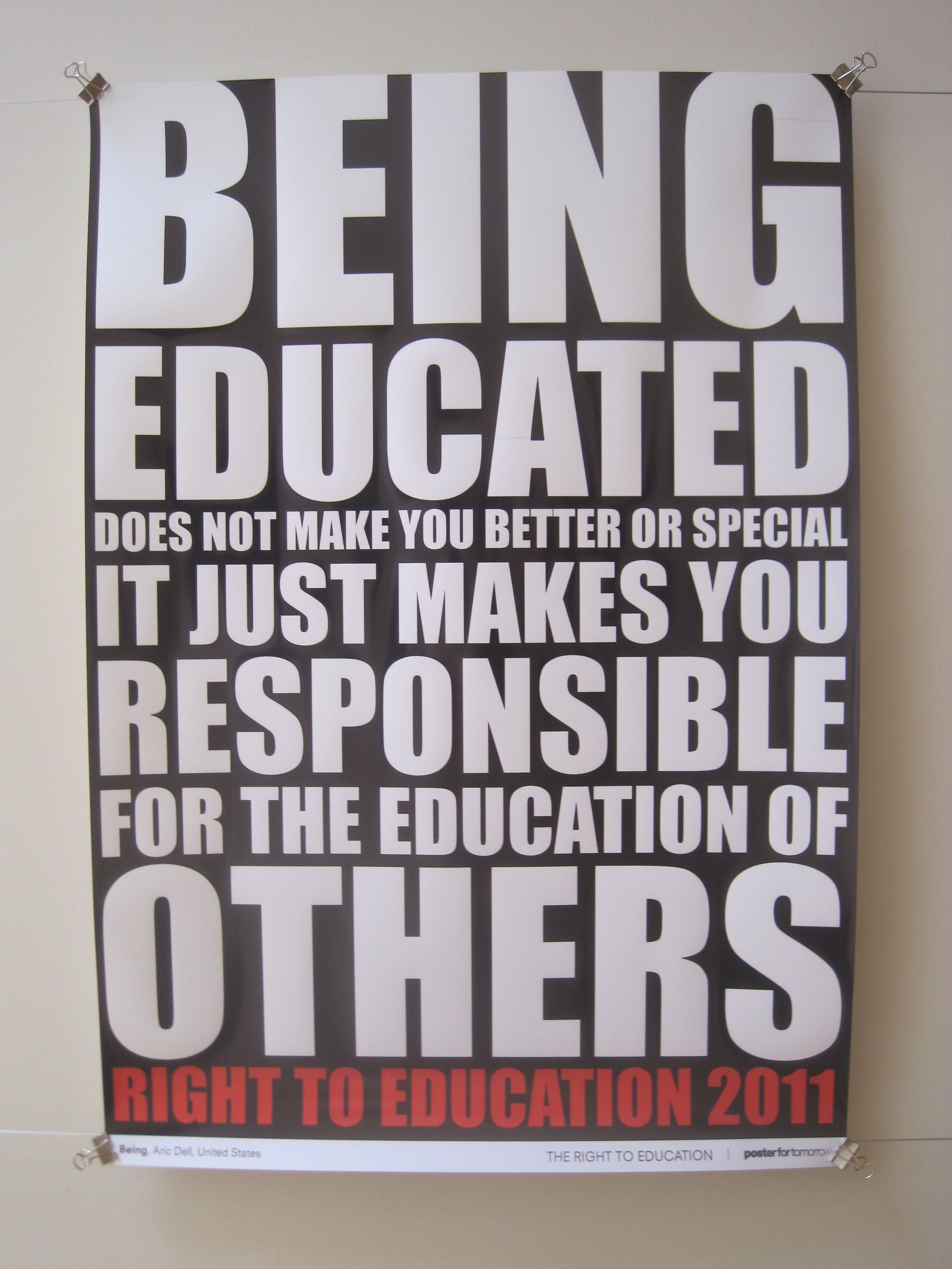 100 posters on the right to education askew cavanna architects bristol