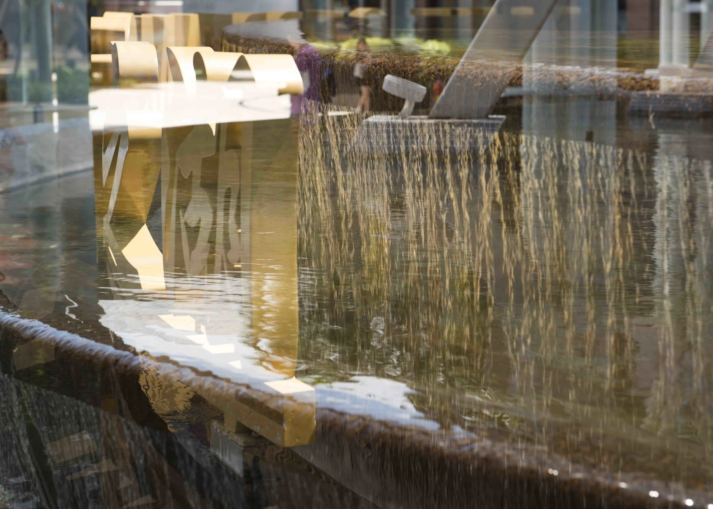 Double Exposure no:14 © Naida Ginnane 2018, Nikon D800, 24-70mm lens. 1/250 at f/6.3 Another abstraction. We can see some areas that appear familiar like the pond and waterfall, but their combination creates a lovely surface of varying textures and colours.