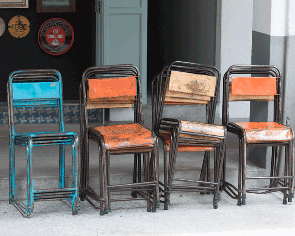 Week 32: Decay 'Chairs' © Naida Ginnane 2018 Nikon D800 24-70mm lens, 1/ 200, f/6, ISO 100.