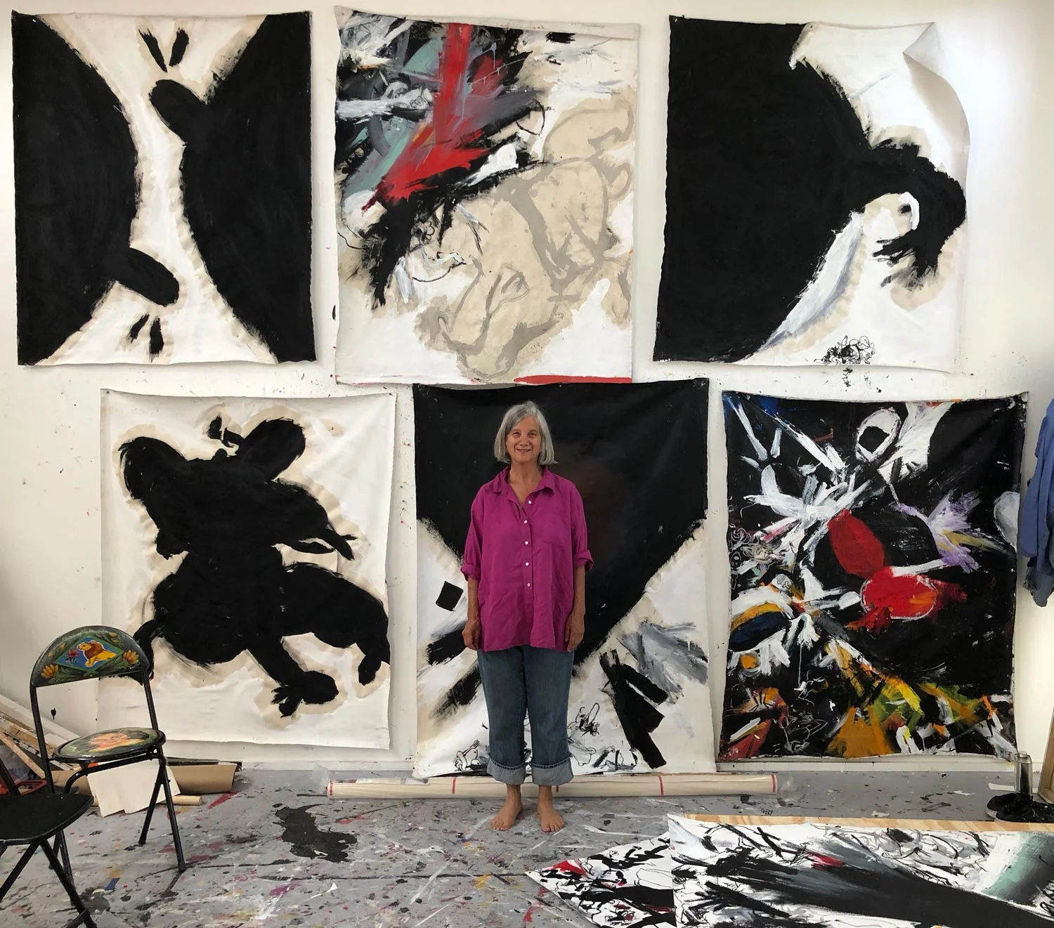 Exhibit artist Greta Young, in her studio.