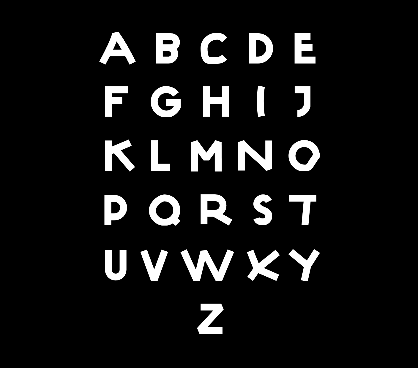 ABCDE... Experimental Font