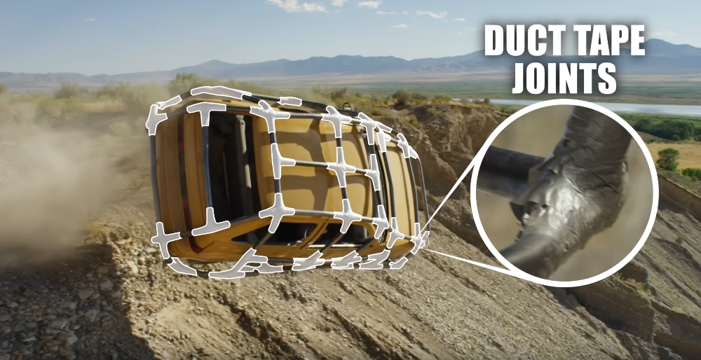 Redneck Drives a Duct Taped Car