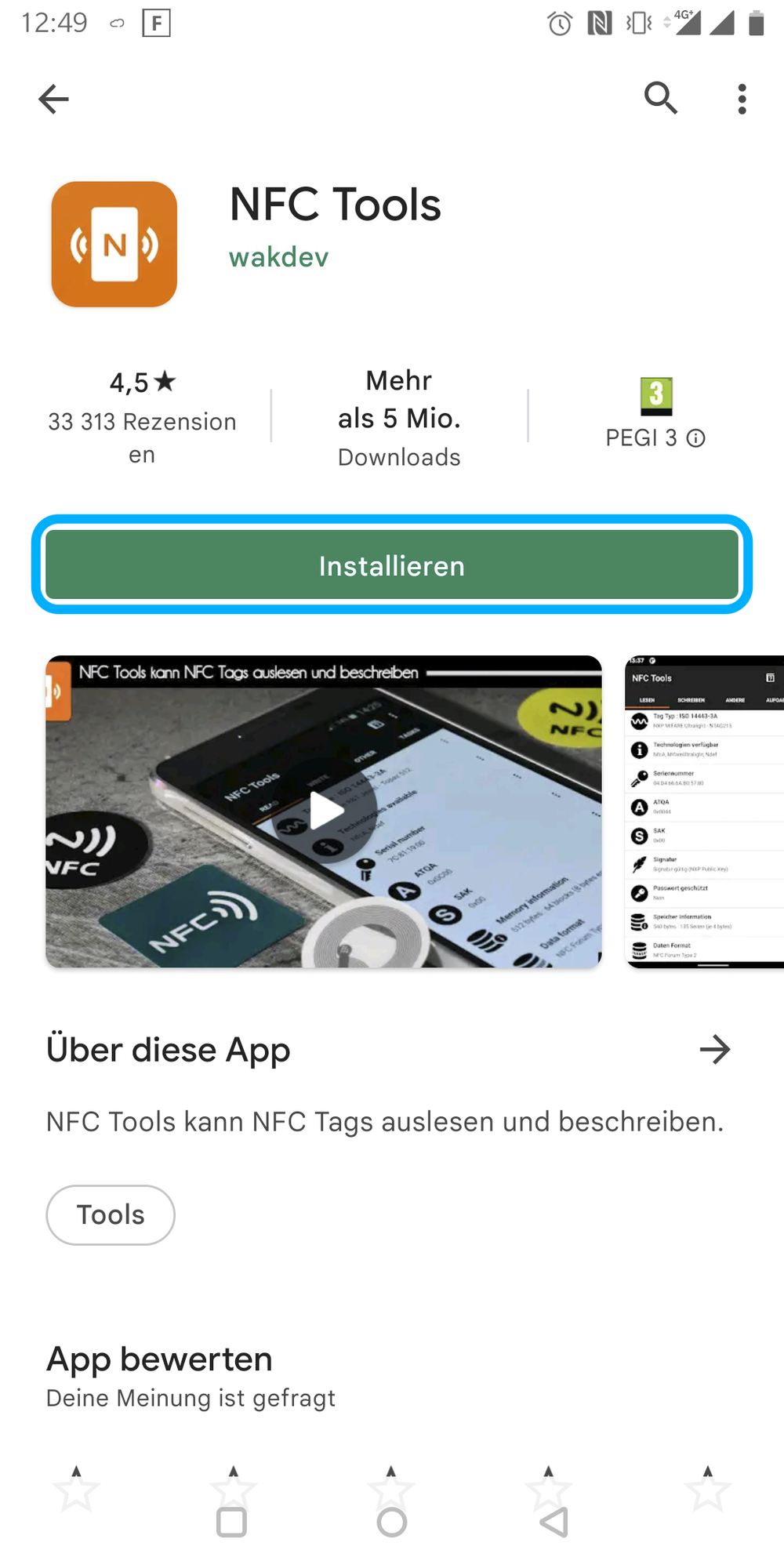 Download NFC Tools im Google Play Store