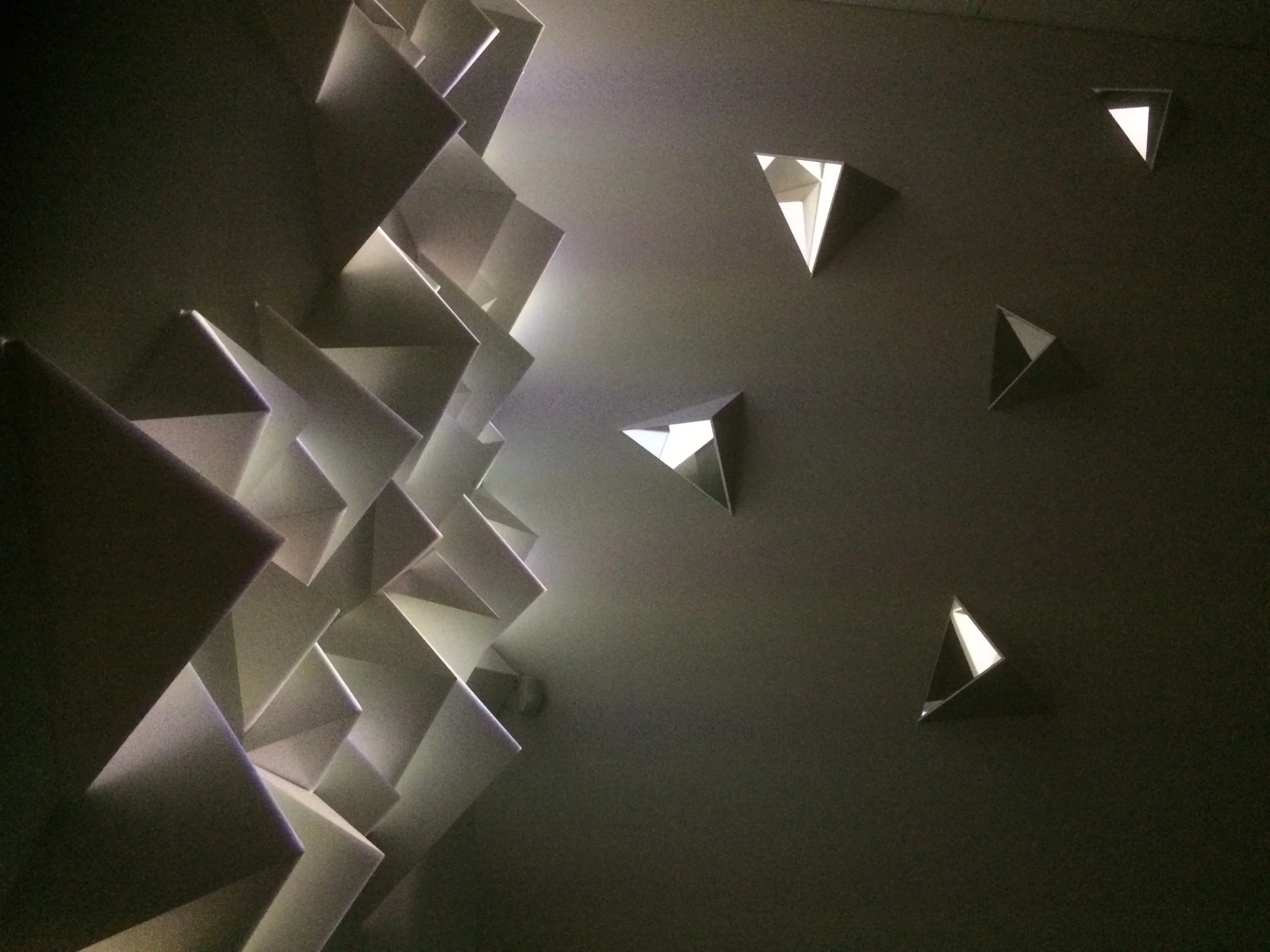 oh yes, we also installed these little pieces with triangle mirrors to get some sunlight at certain times of the day to shine some natural light. 