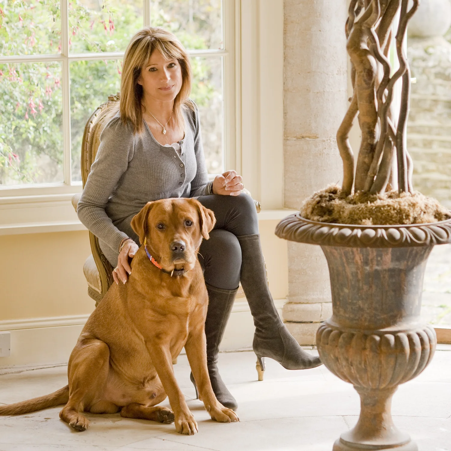 Sarah with her dog Hutch.