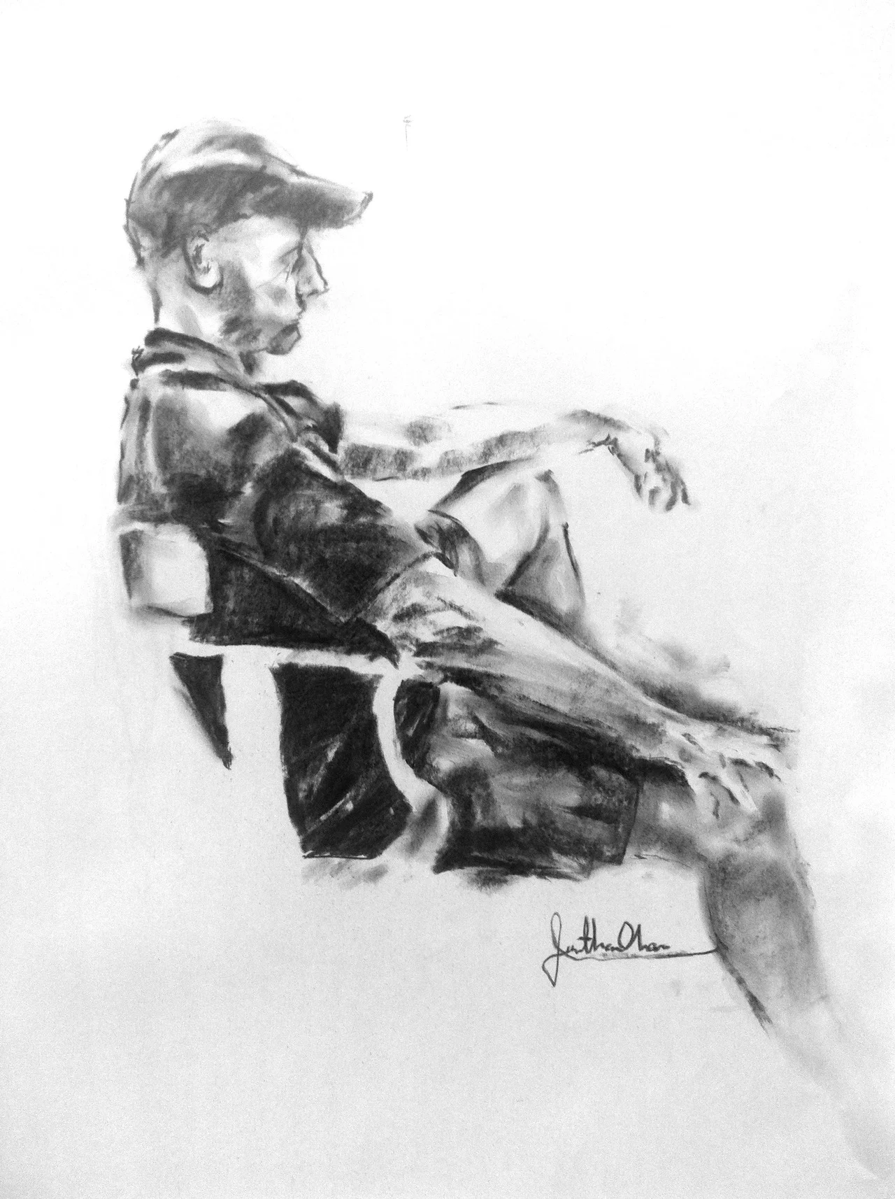 Clothed Male Model on Chair, 2011