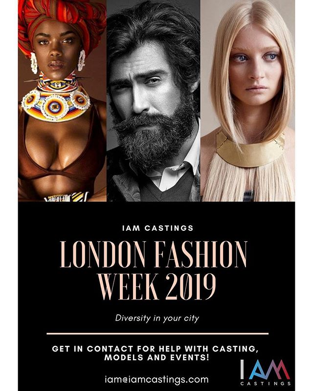 Calling all designers, casting directors, event coordinators and more. London Fashion Week is rapidly approaching! Get in contact with us through our website or email for any Fashion Week needs!
#diversity #iam #diversityrulesthistown #iamcastings #l