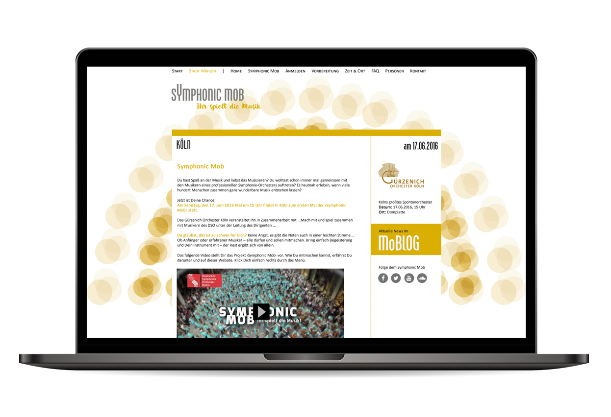 Logoentwicklung und Webdesign, DSO Deutsches Symphonie Orchester Berlin,  Projekt Symphonic Mob