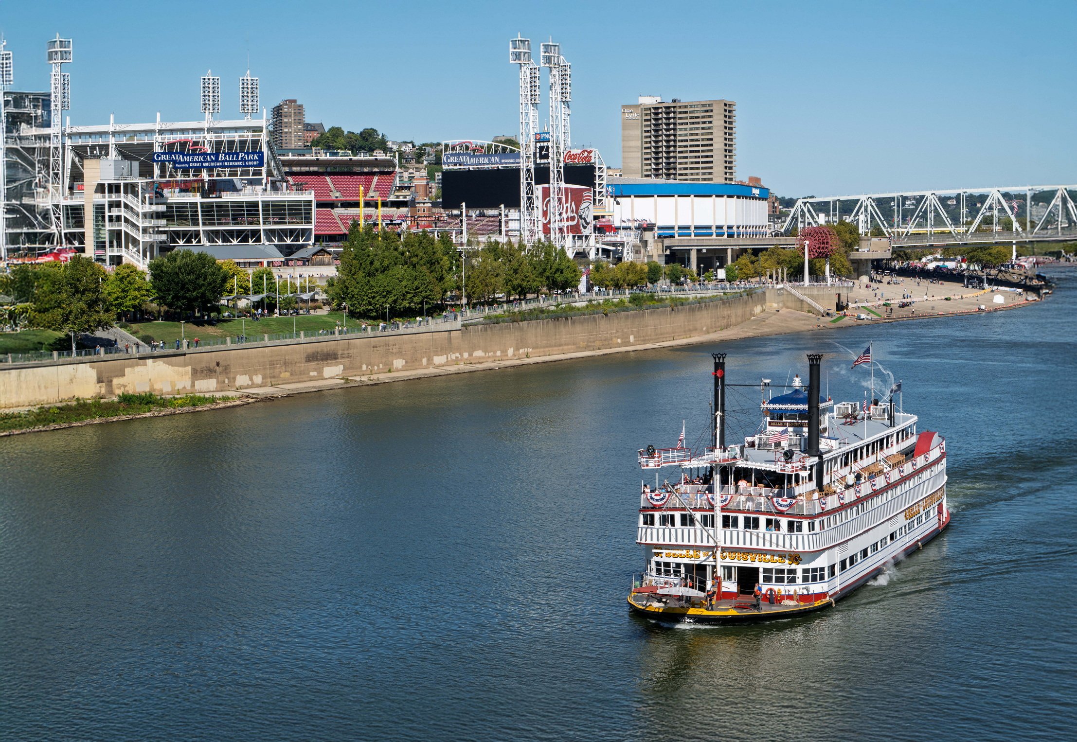 Belle of Louisville, Cincinnati Skyline, historic riverboats, great america ballpark