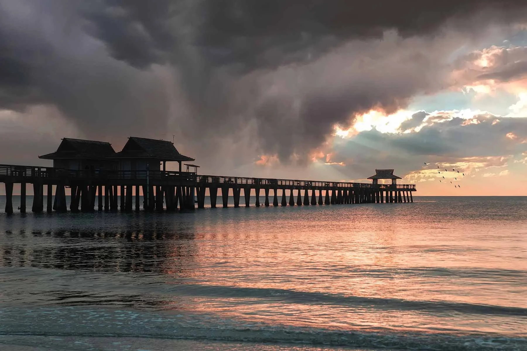 Naples Pier, sunset on a pier, gulf coast, florida
