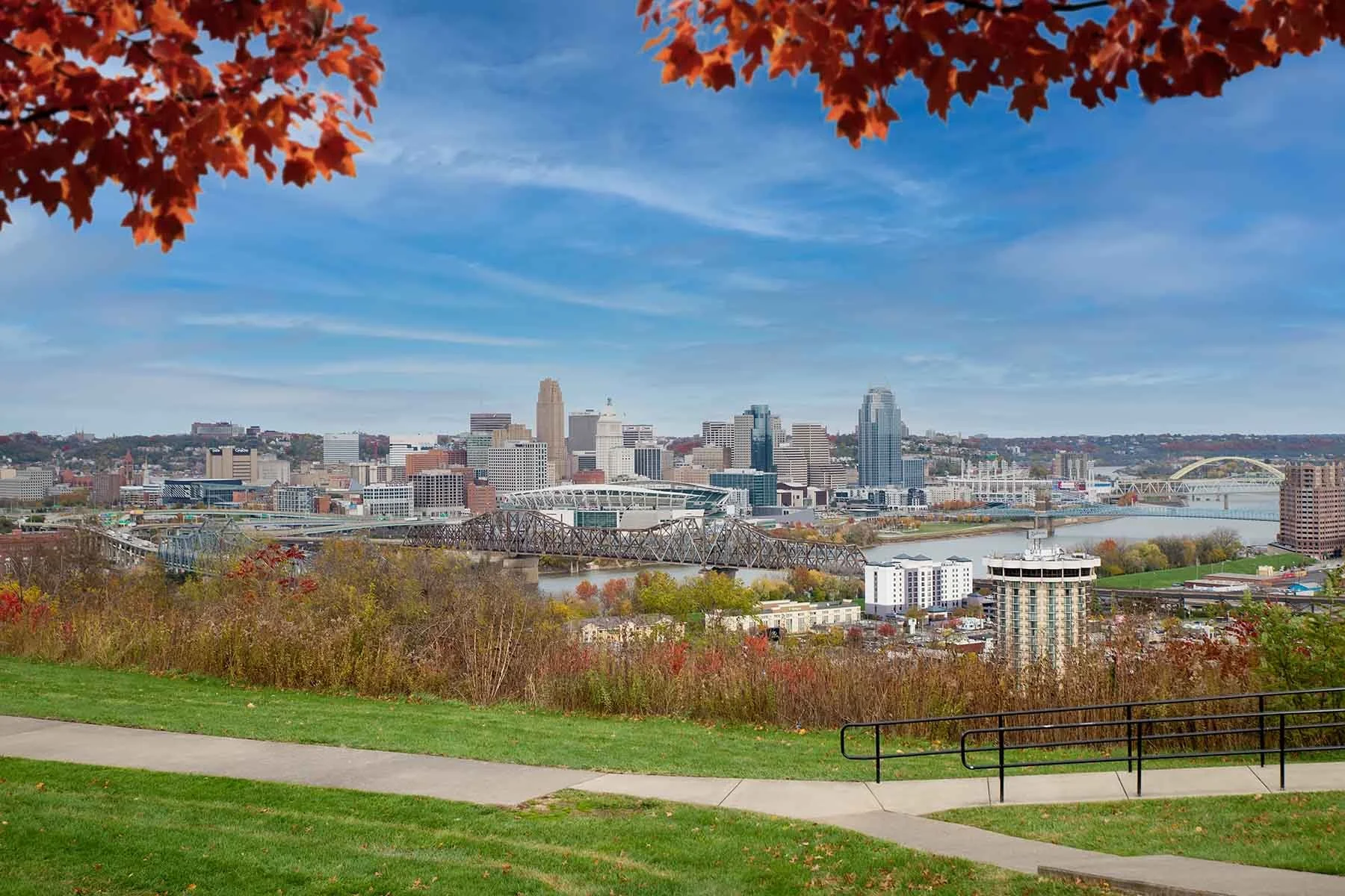 Autumn Cincinnati, Cincinnati Skyline, Devou Park, Convington Kentucky