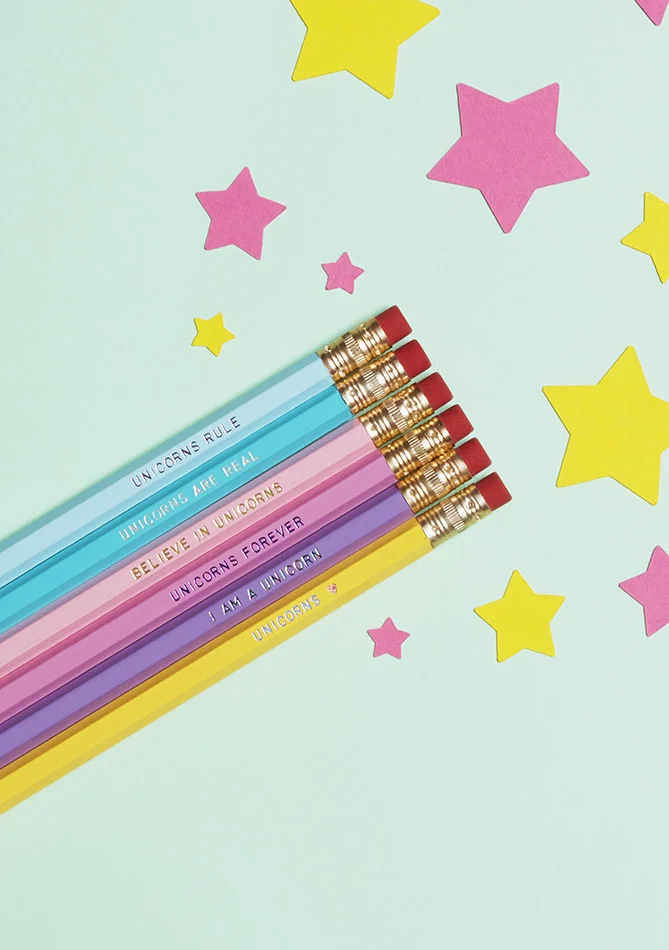 unicorn pencil set