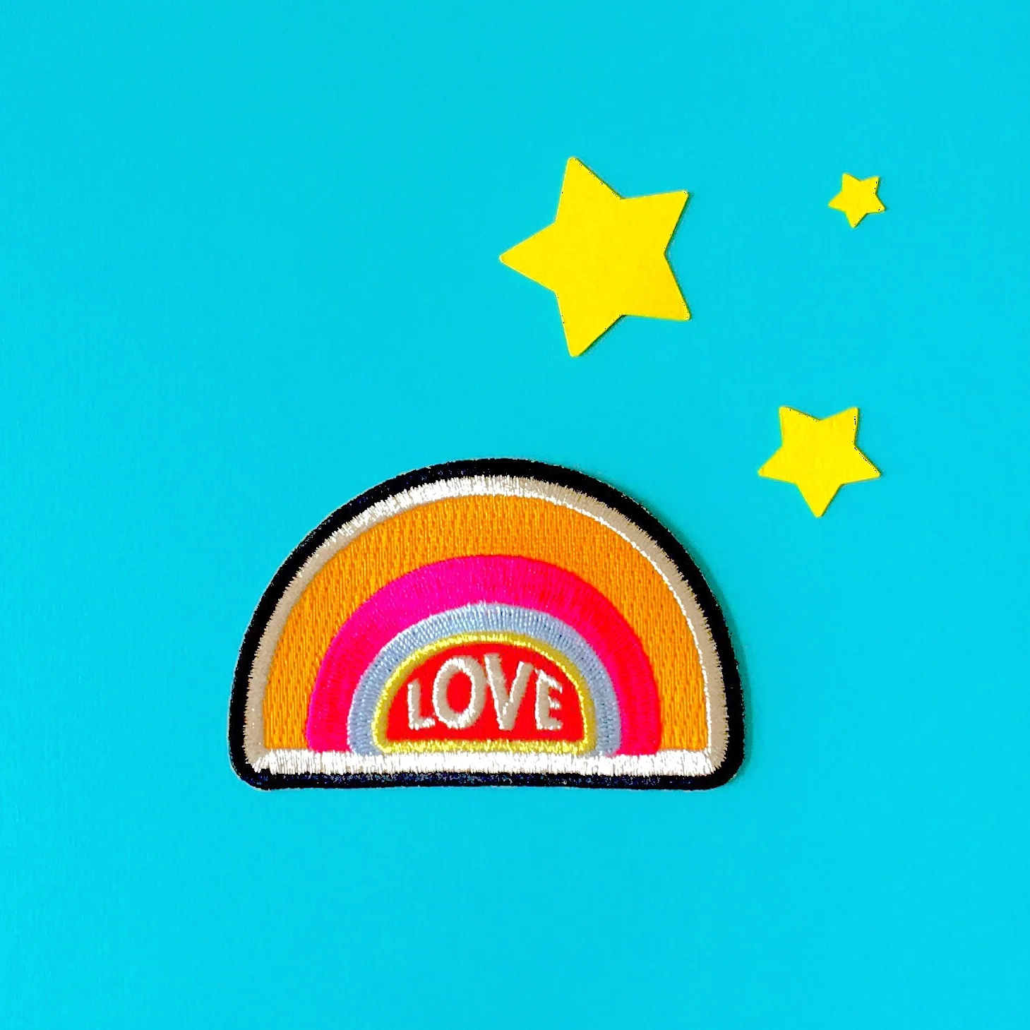 cute embroidered iron on rainbow patch