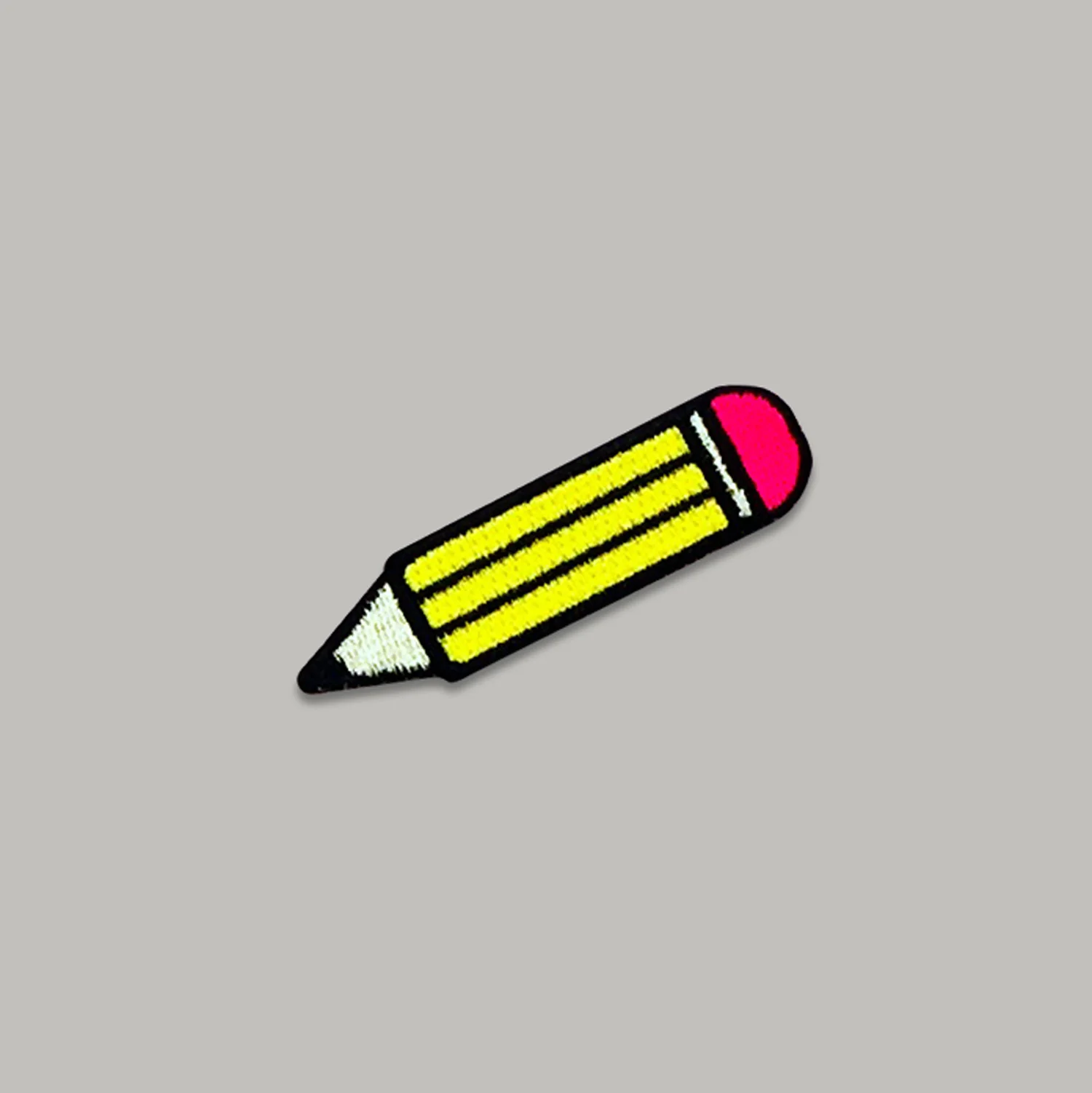 neon metallic HB pencil iron on embroidered patch