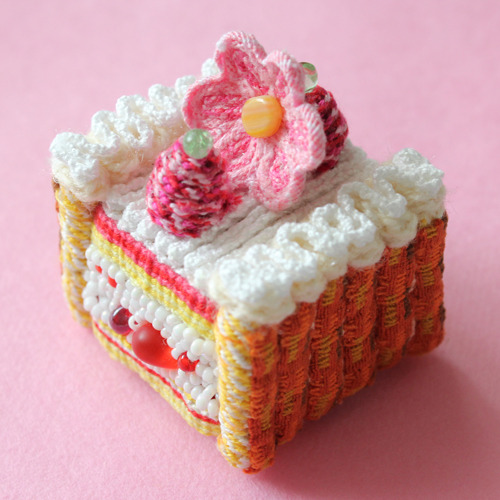 handmade crochet raspberry cake.jpg