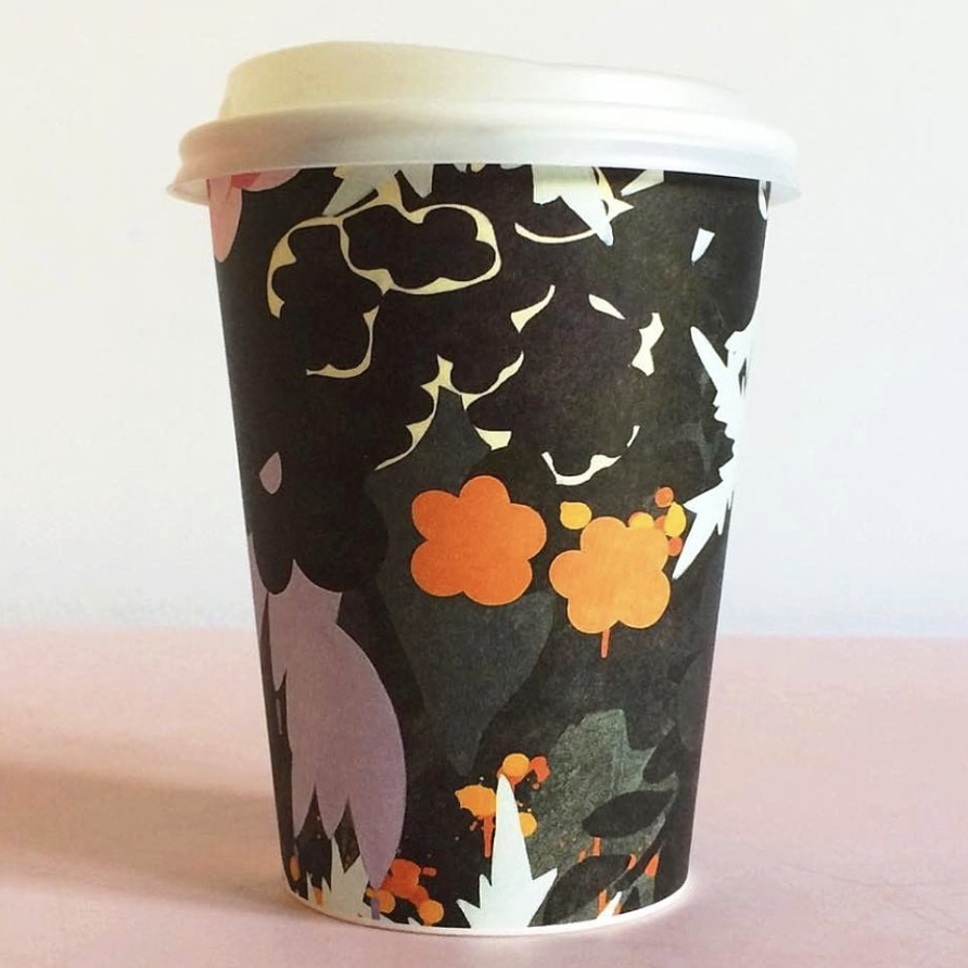 floral forest pattern cups