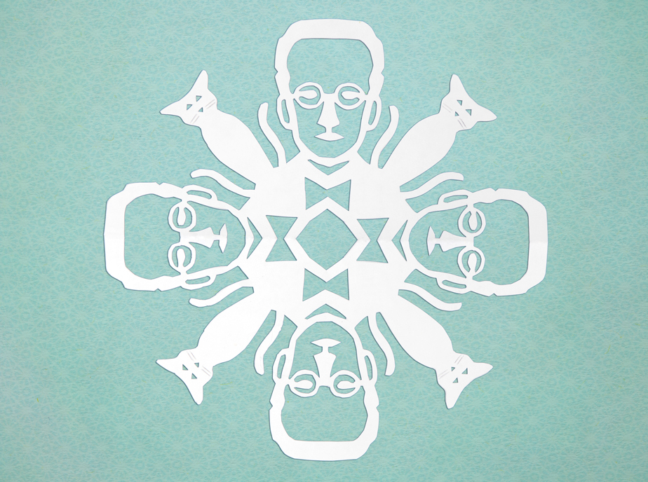 Erwin Schrödinger Paper Cut Snowflake