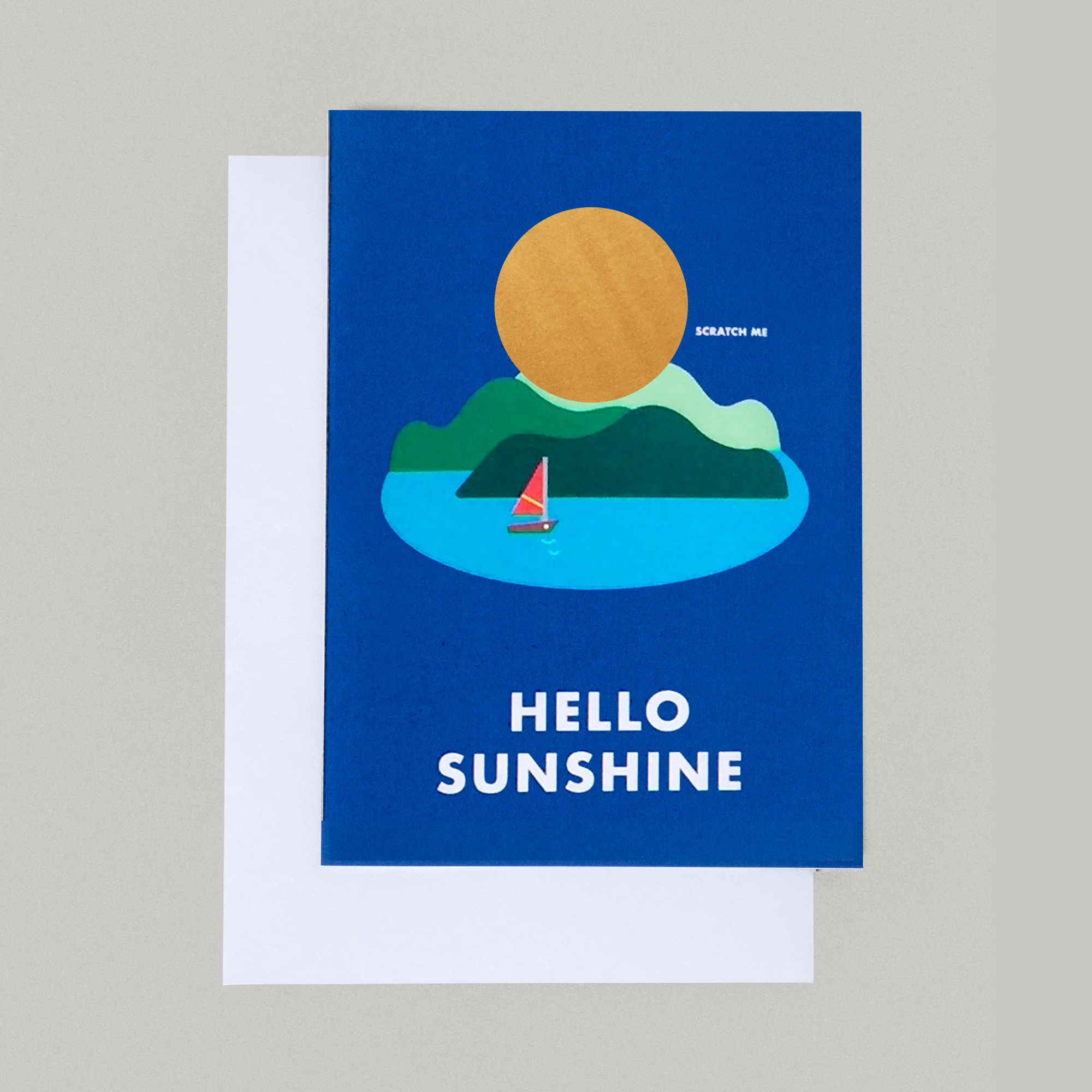 scratch off illustrated sunshine island sunny weather greeting card