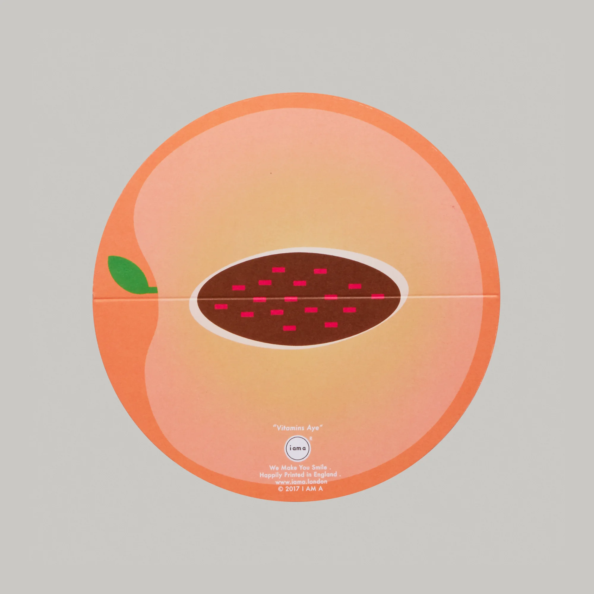 life is a peach fun die cut vegetarian vegan cut out card stationery