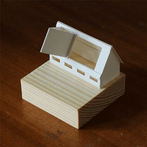 Paper House With Retractable Sun roof architecture.gif