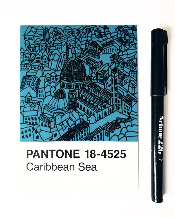 pantone carribean sea illustration cityscapes project