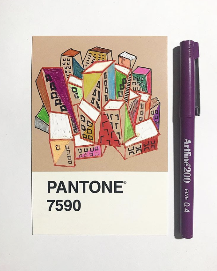 pantone 7590 illustration cityscapes project