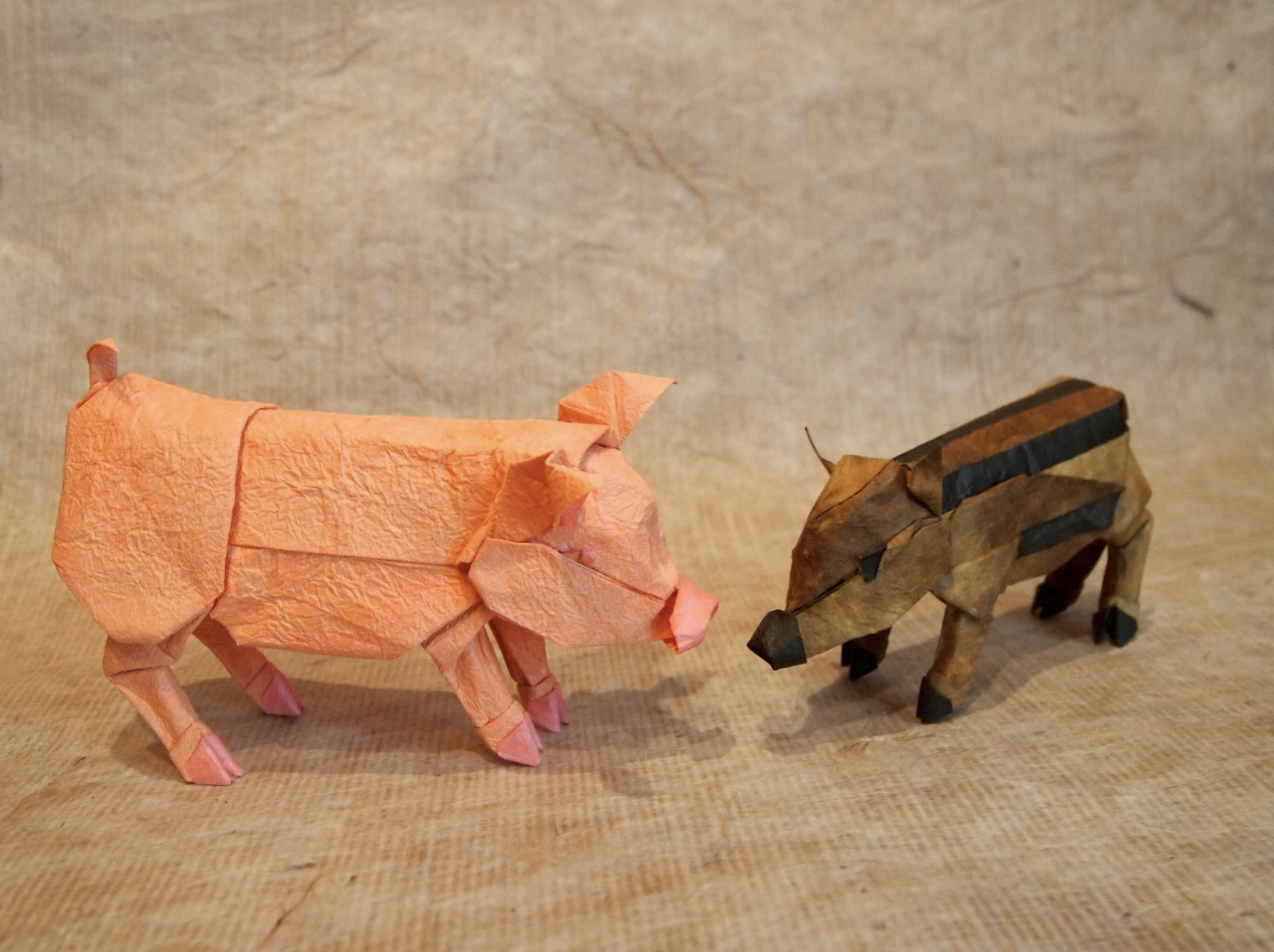 pig and wild boar paper origami