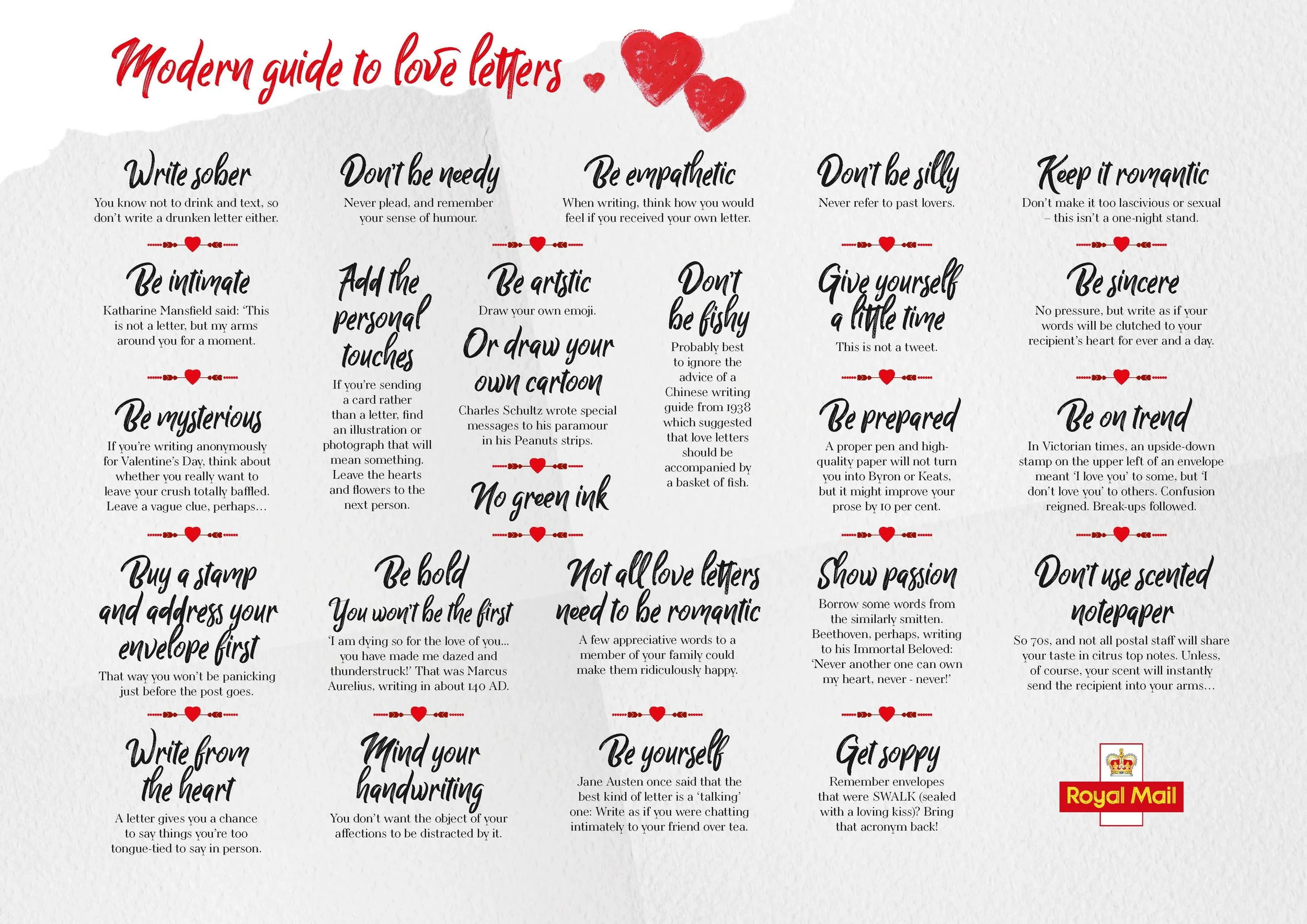 British tips for writing love letters