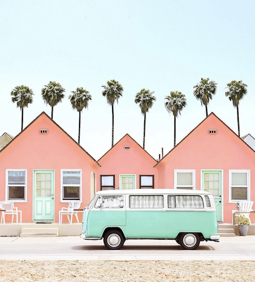 camper van pink houses palm trees california.png