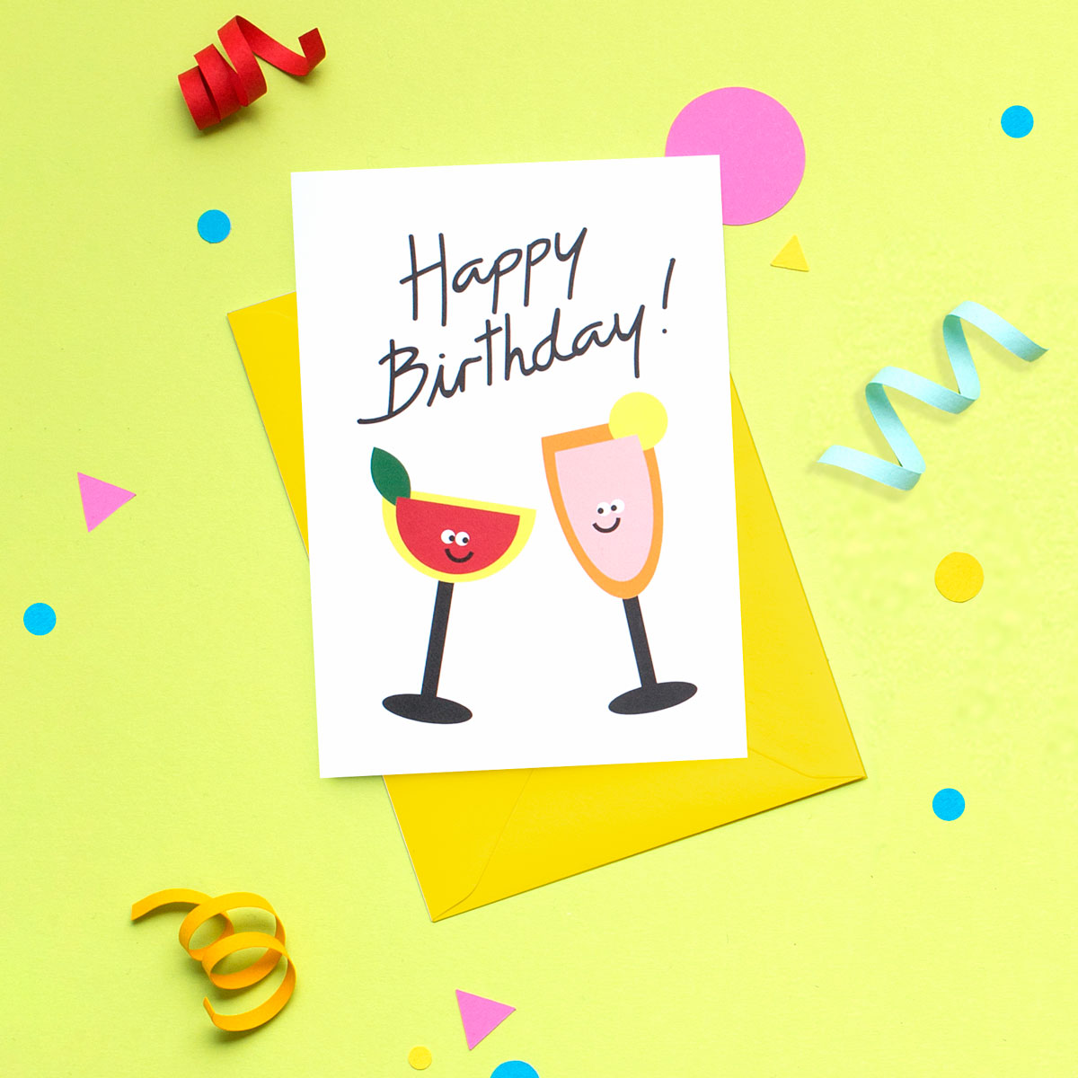 Funny Martini and Champagne Cocktails Happy Birthday Card - I AM A