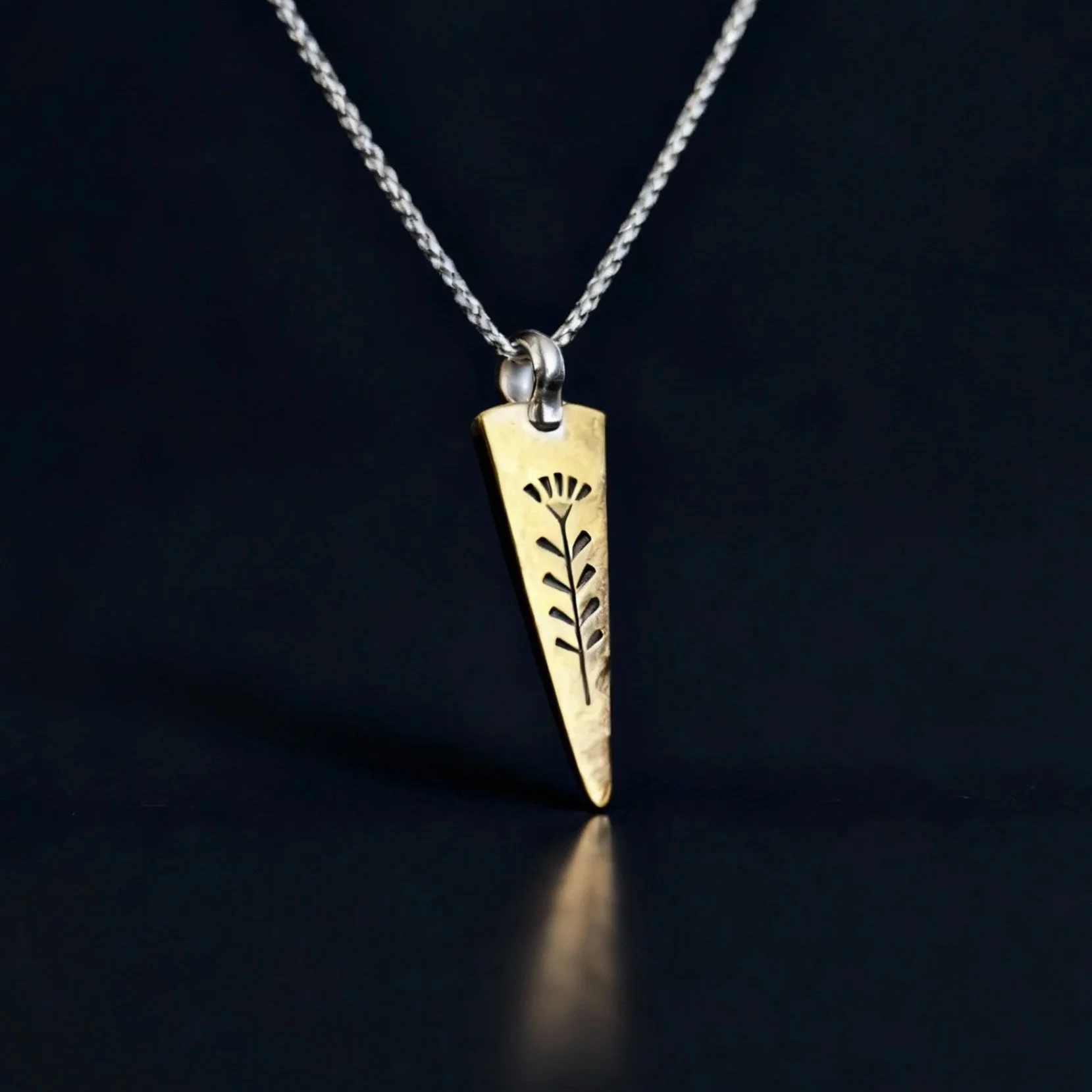 Dagger Charm Pendant, Thistle